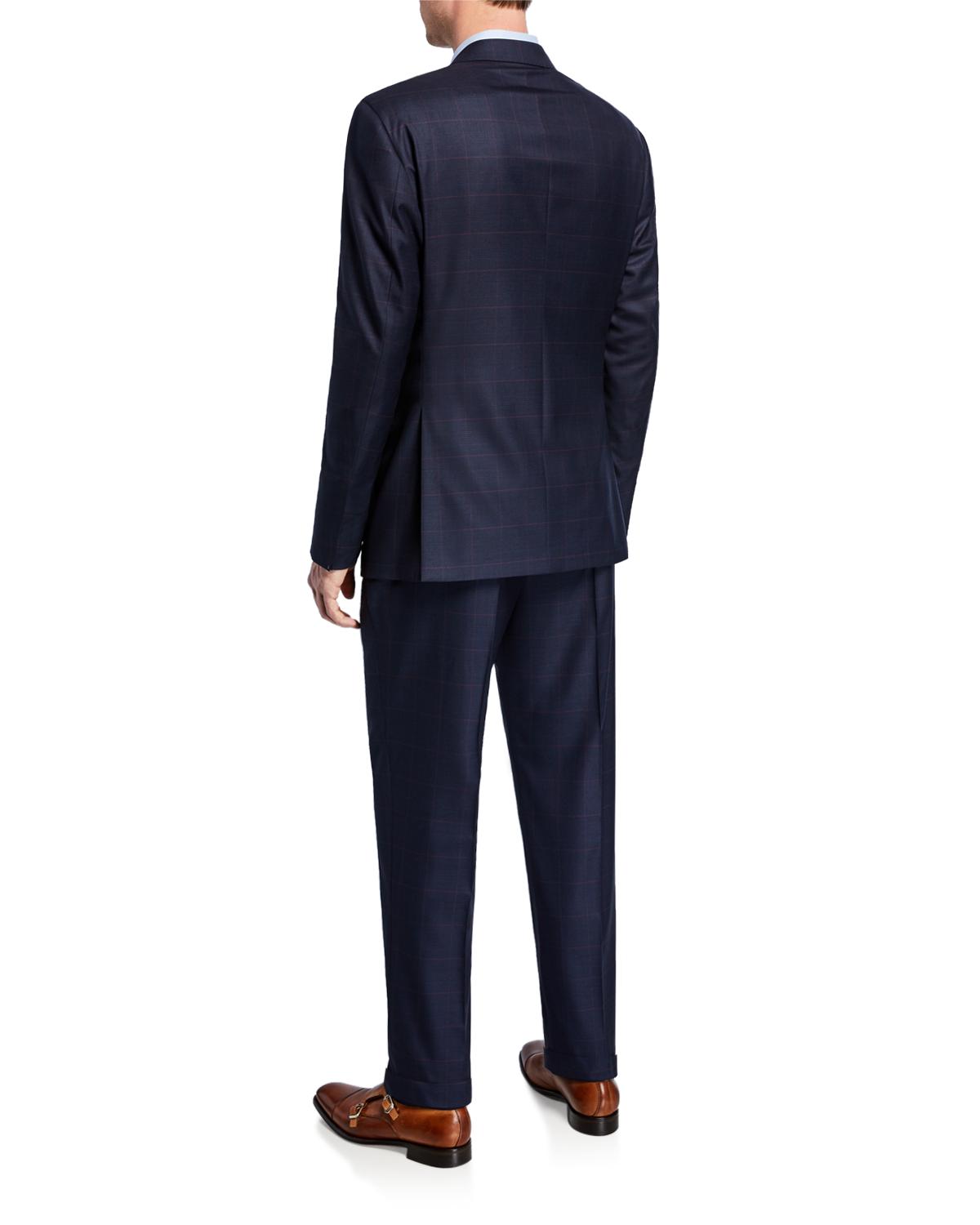Giorgio Armani Men's Plaid Super 180s Wool Two-Piece Suit