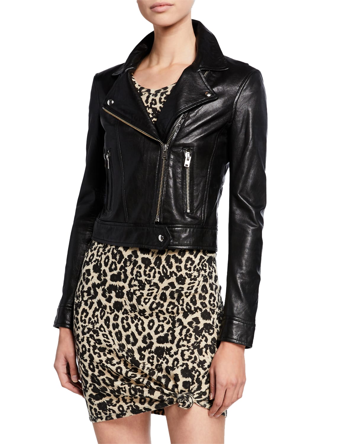 Iro cropped leather jacket deals