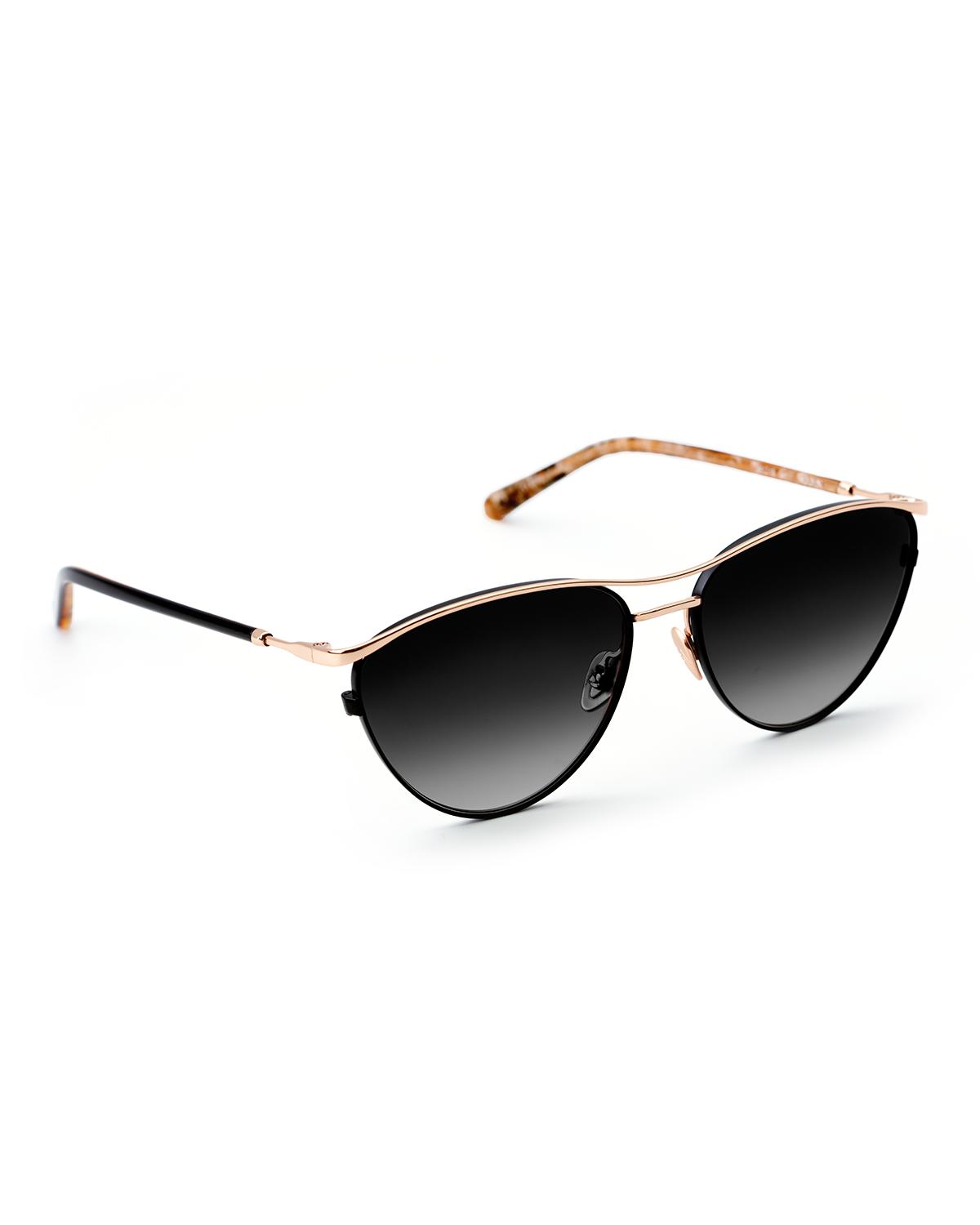 KREWE Cohn Titanium/Clear Acetate Cat-Eye Sunglasses  display picture 3