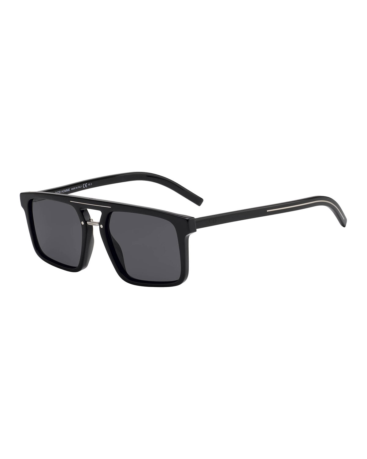 Dior Men s Black Tie Acetate Sunglasses with Metal Bridge