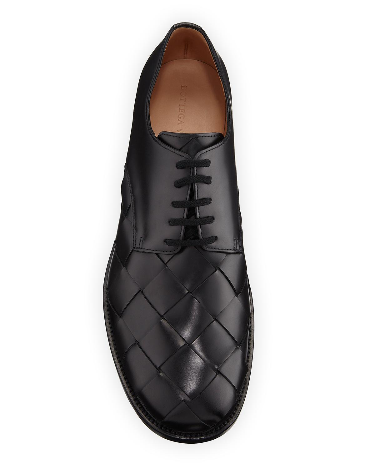 BOTTEGA VENETA Derby Shoes 革靴 Bottega Veneta Men's Intrecciato Woven Leather Derby Shoes
