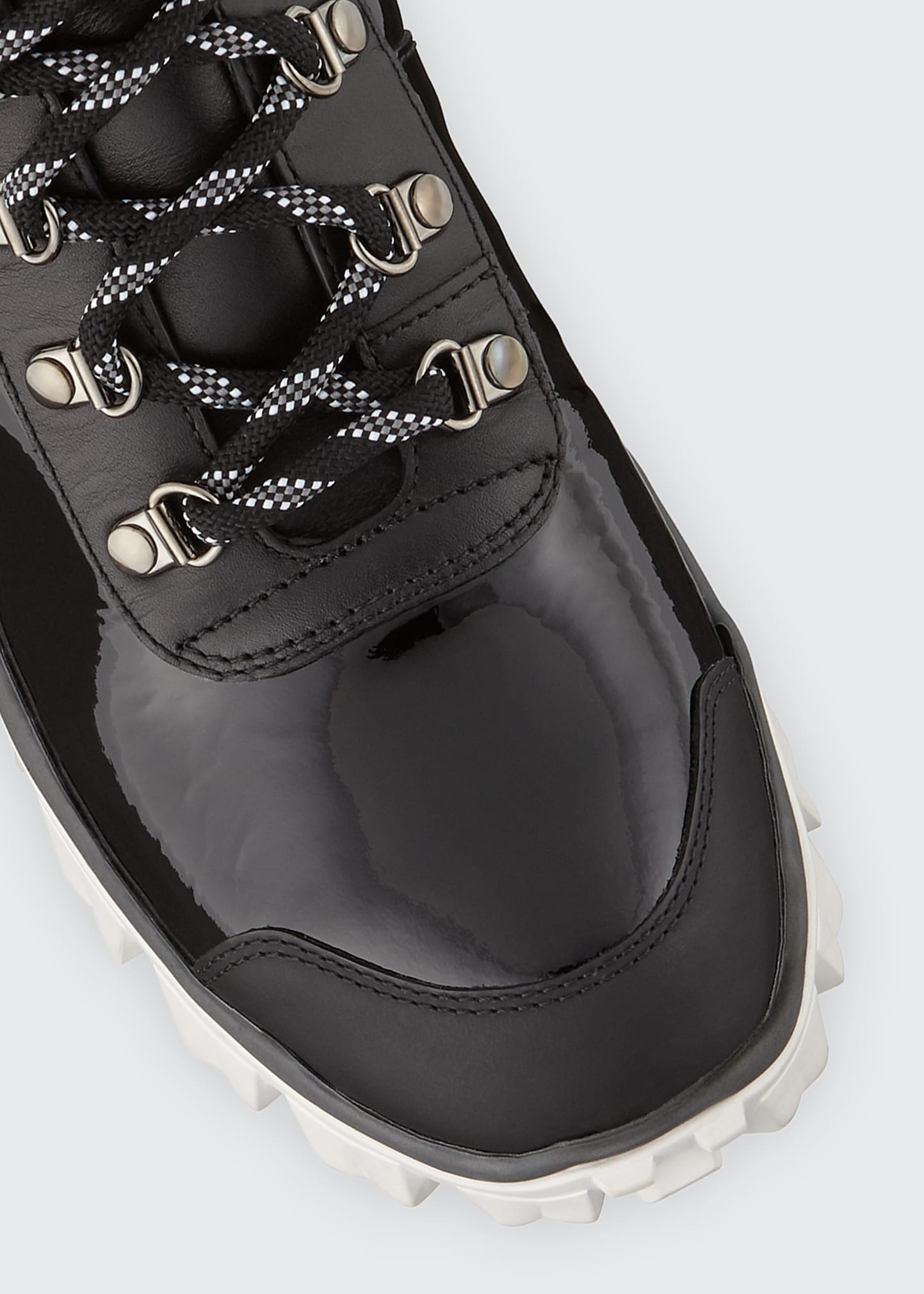 Moncler Helis Stivale Leather Lace-Up Hiking Combat Boots