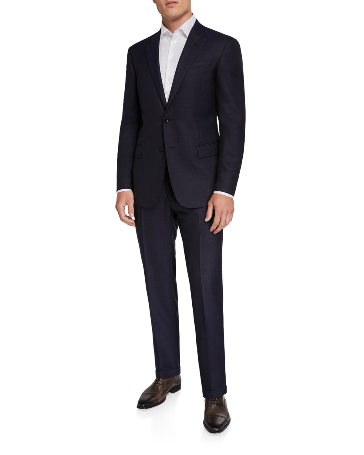 Giorgio Armani Two-Piece Virgin Wool Micro Neat Suit - Bergdorf