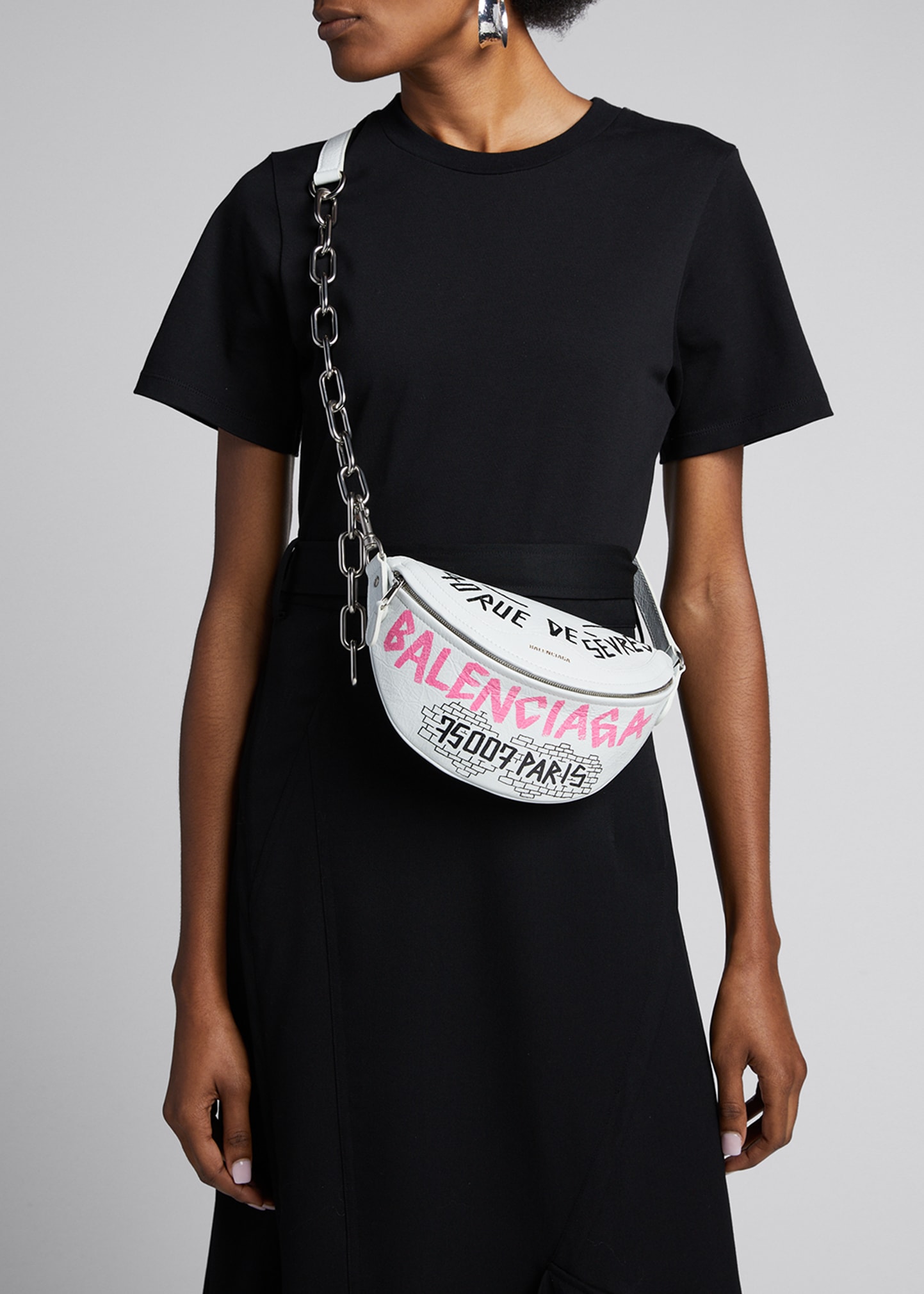 Balenciaga Souvenir XXS Graffiti Lambskin Belt Bag