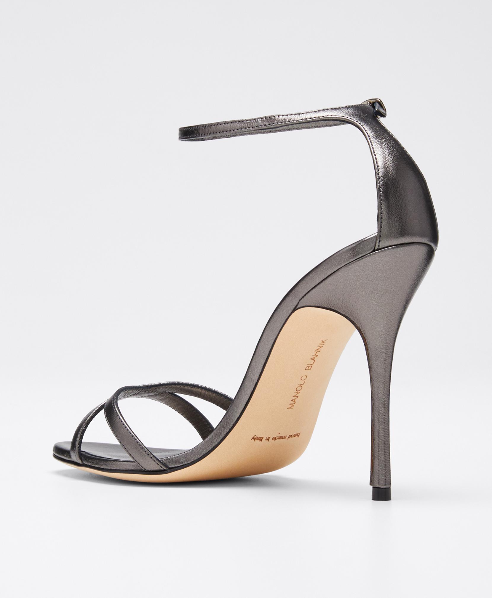 Manolo Blahnik Paloma Metallic Strappy Sandals - Bergdorf Goodman