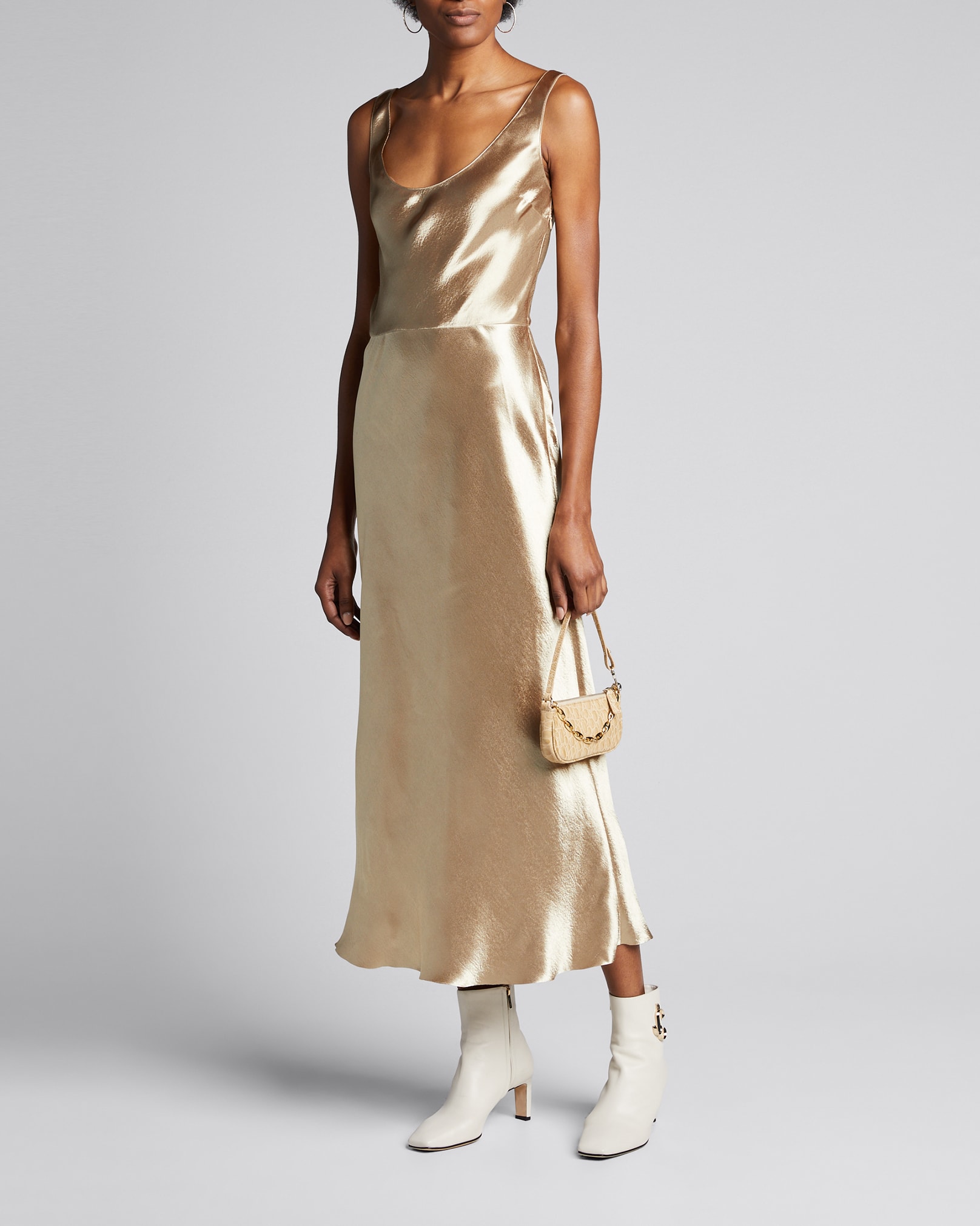 Vince Metallic Midi Tank Dress - Bergdorf Goodman