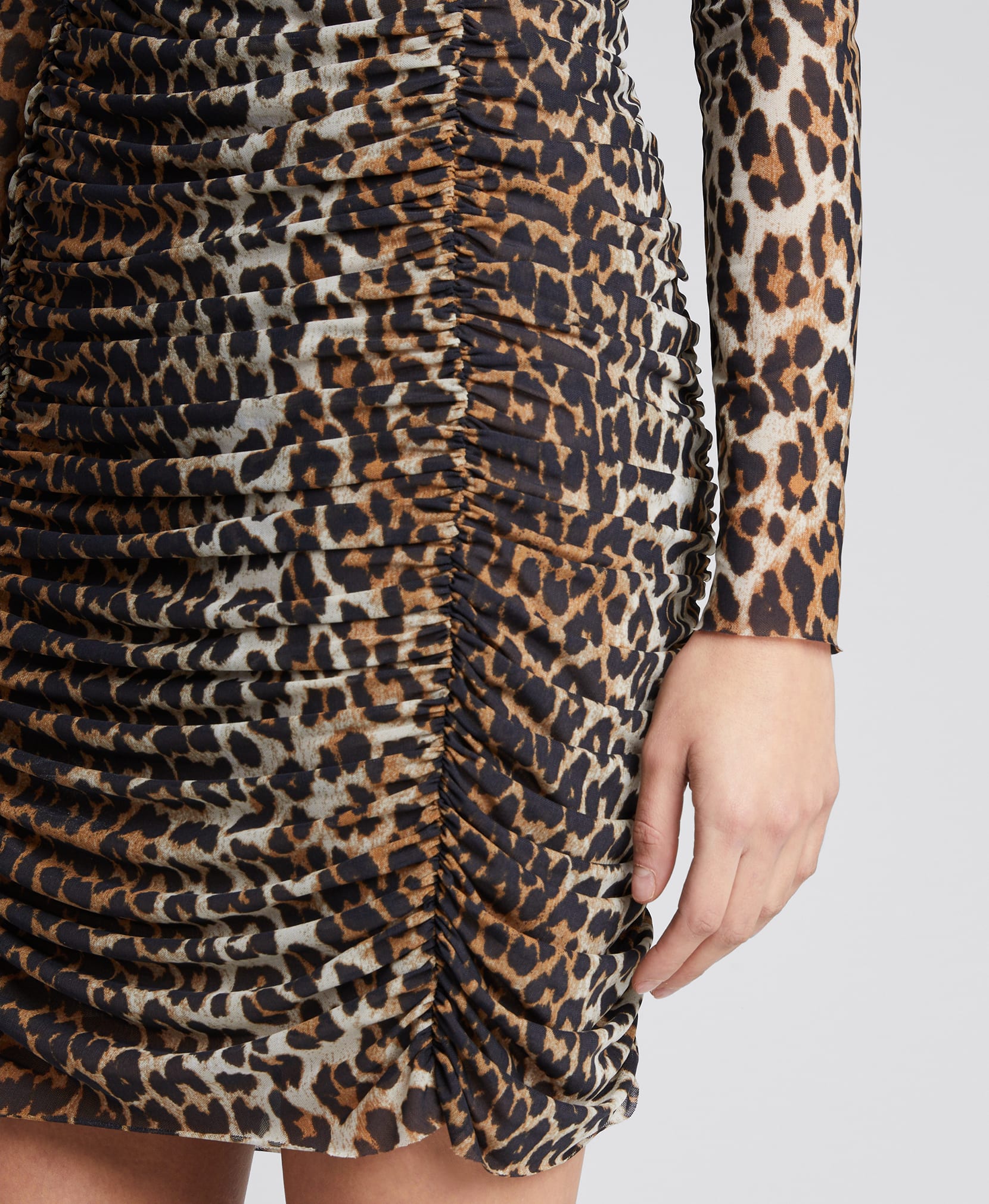 ganni mesh dress leopard Ganni Leopard Print Midi Dress
