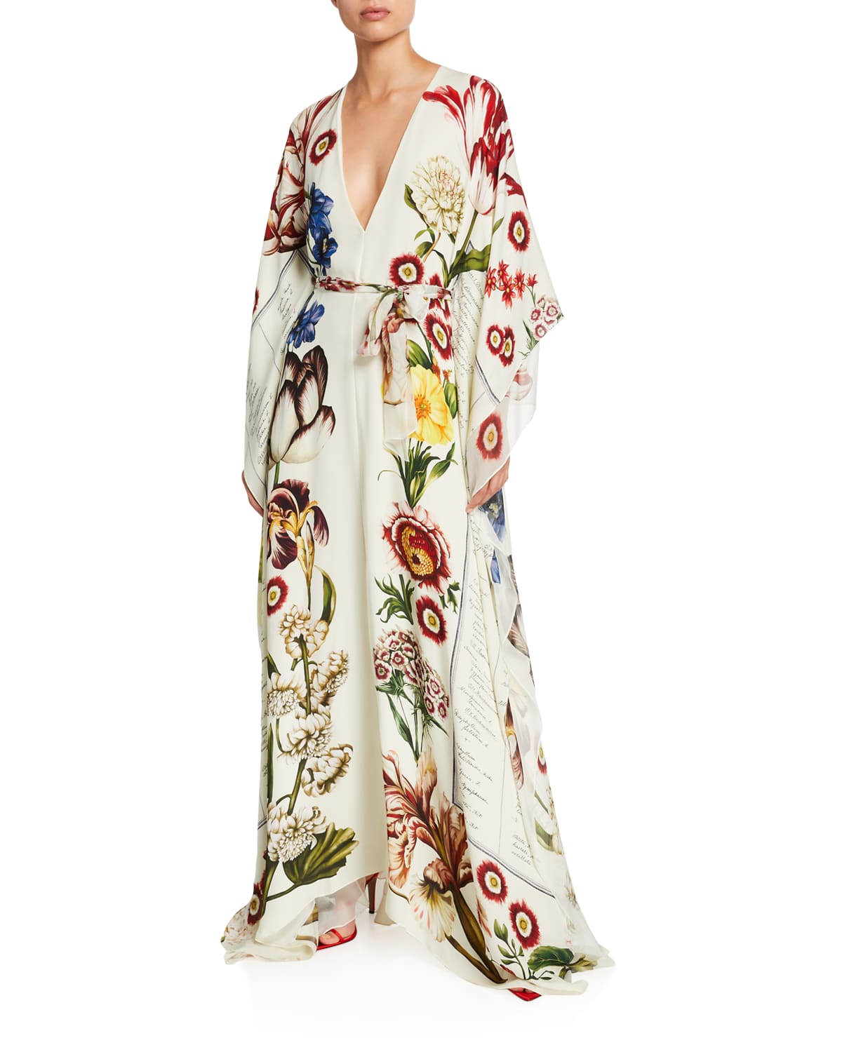 oscar de la renta geometric-print silk maxi dress Oscar De La Renta Geometric-Print Silk Maxi Dress In Black - 50% Off