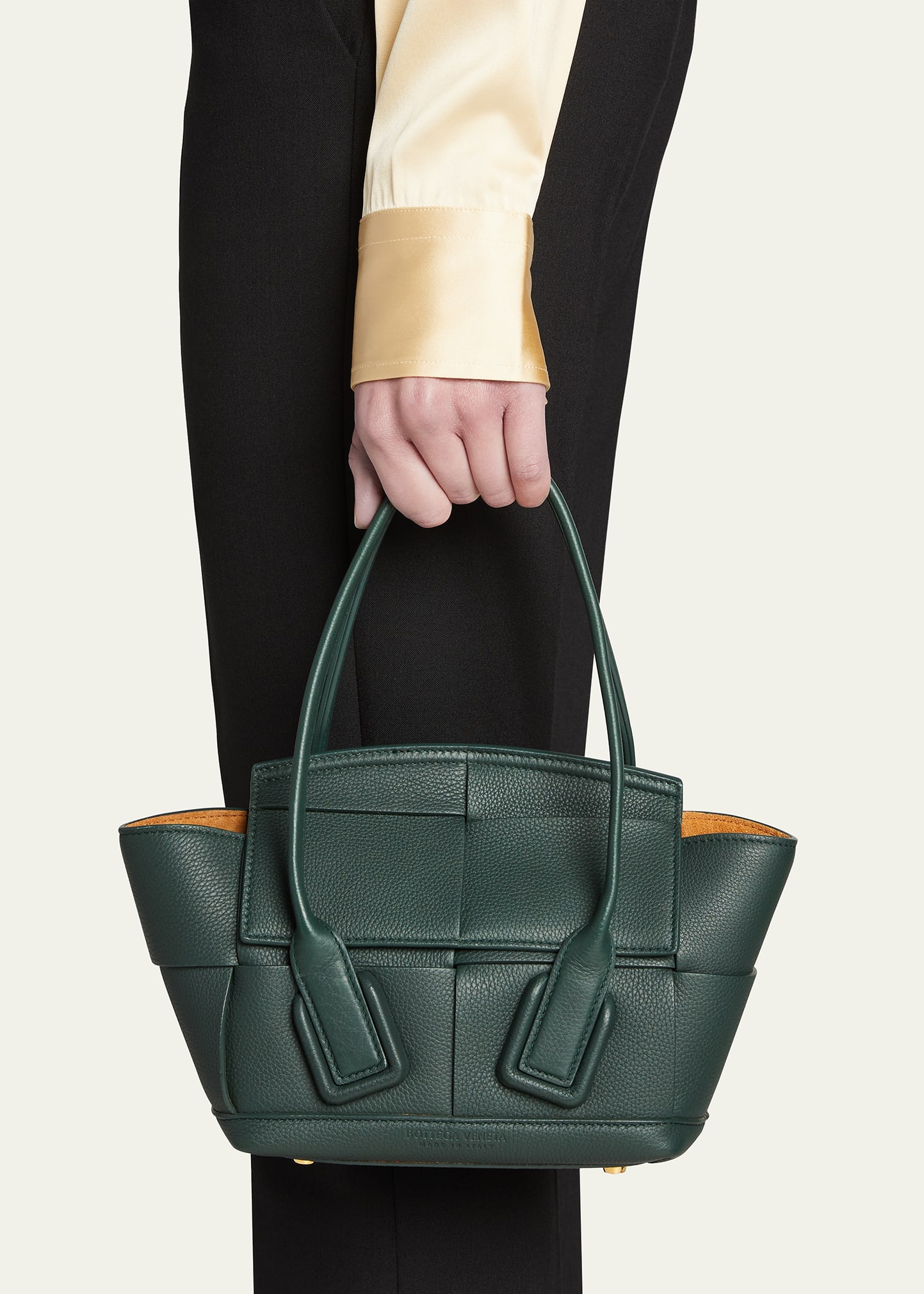 Bottega Veneta Arco 33 Mini Grainy Leather Top-Handle Bag