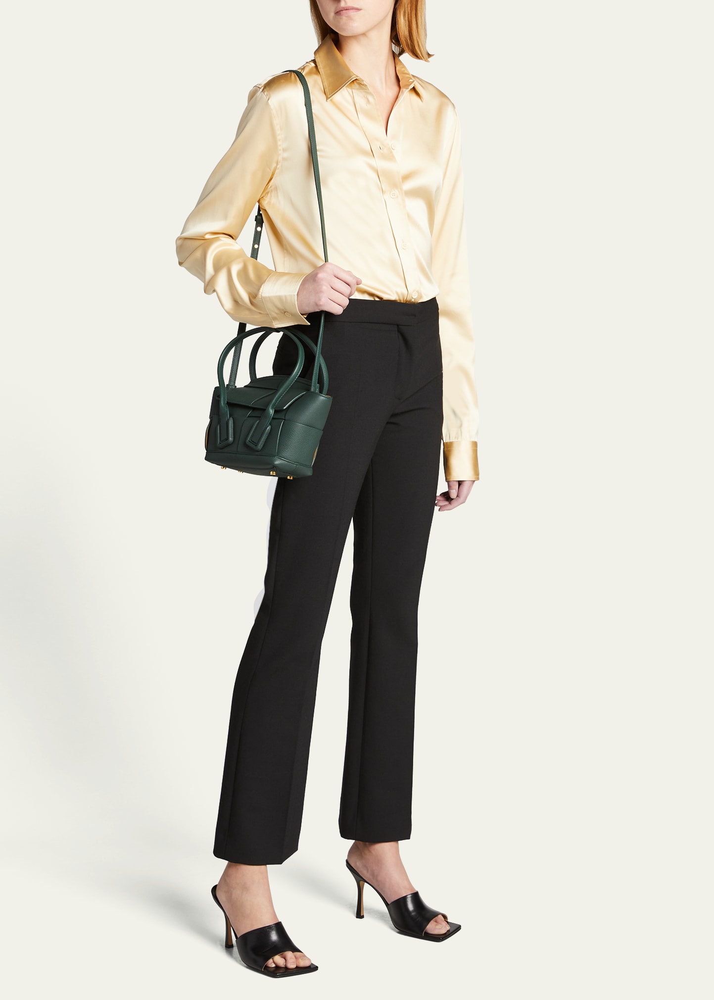 Bottega Veneta Arco 33 Mini Grainy Leather Top-Handle Bag