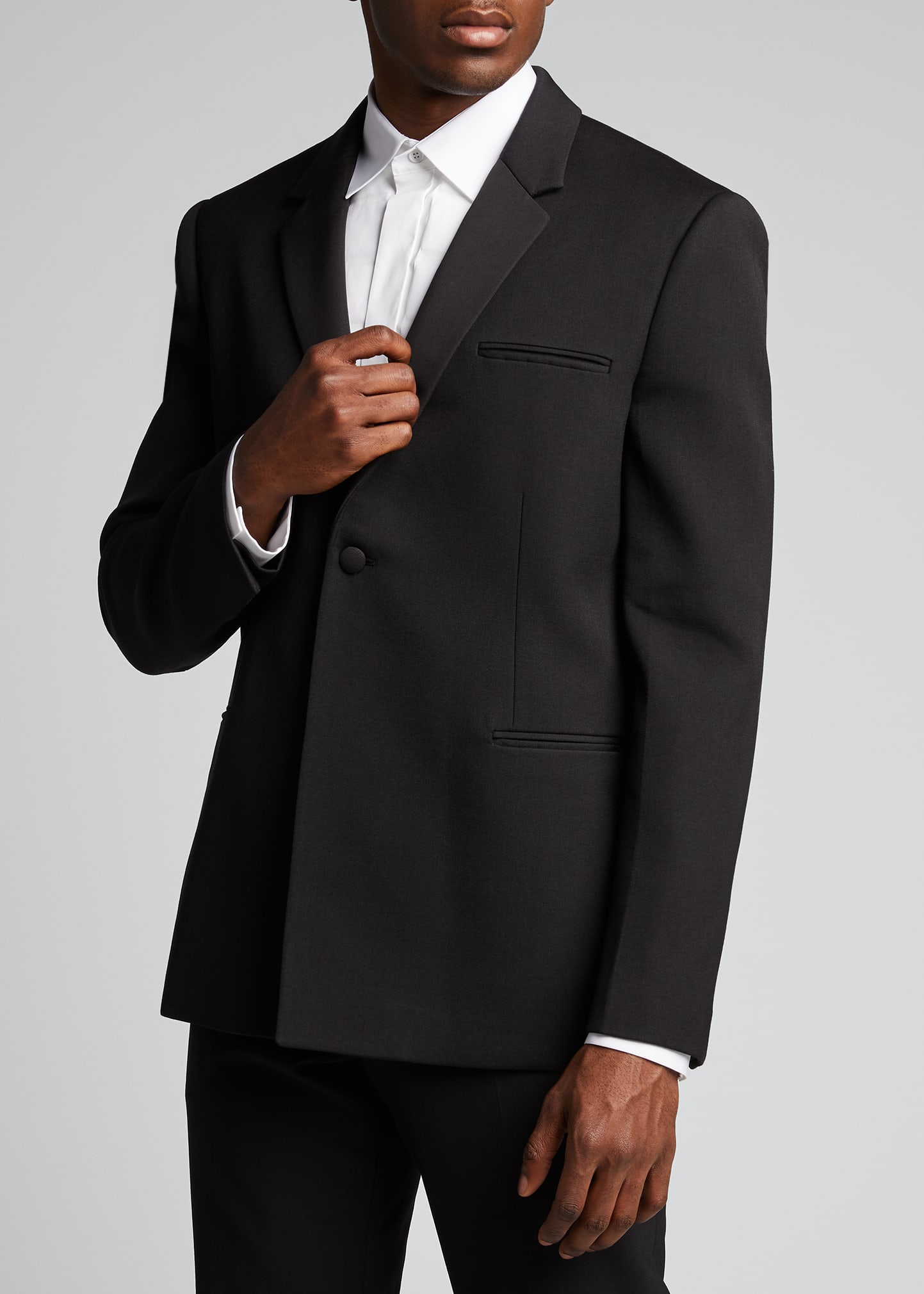 Bottega Veneta Men's Solid Wool Tuxedo Jacket - Bergdorf Goodman