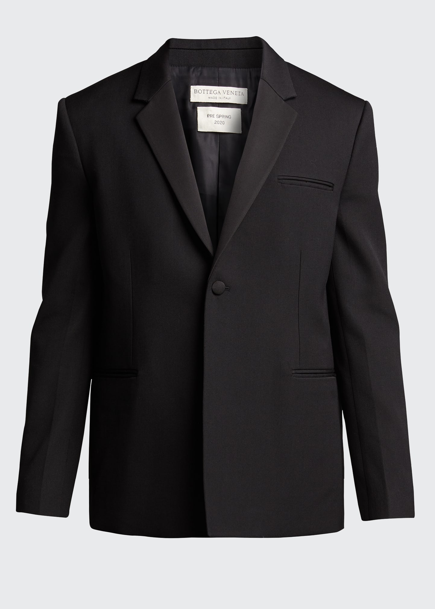 【送料&関税込】Bottega Veneta Black Wool Tuxedo Jacket Bottega Veneta Men's Intrecciato Leather Blouson Jacket