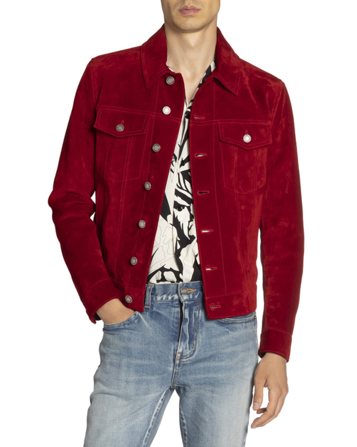 [YSL]赤ニットジャケットL 3317217_b