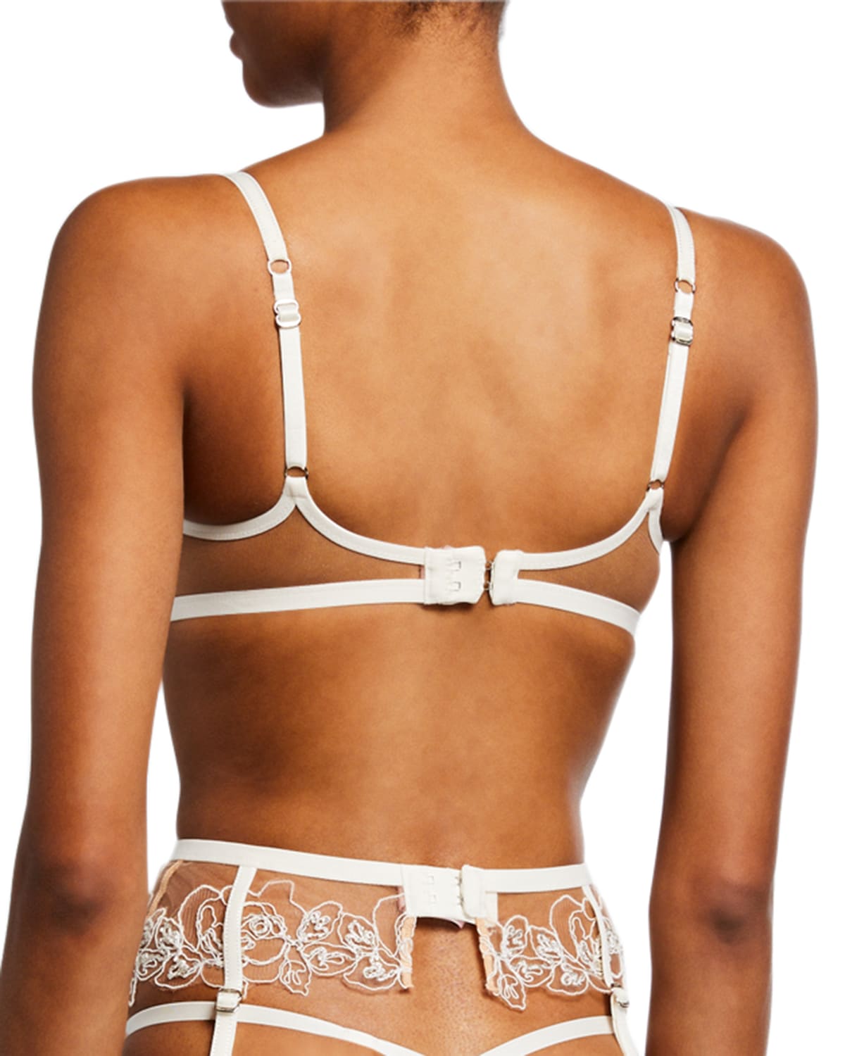 Agent Provocateur Lindie Floral-Tulle Half-Cup Bra - Bergdorf Goodman