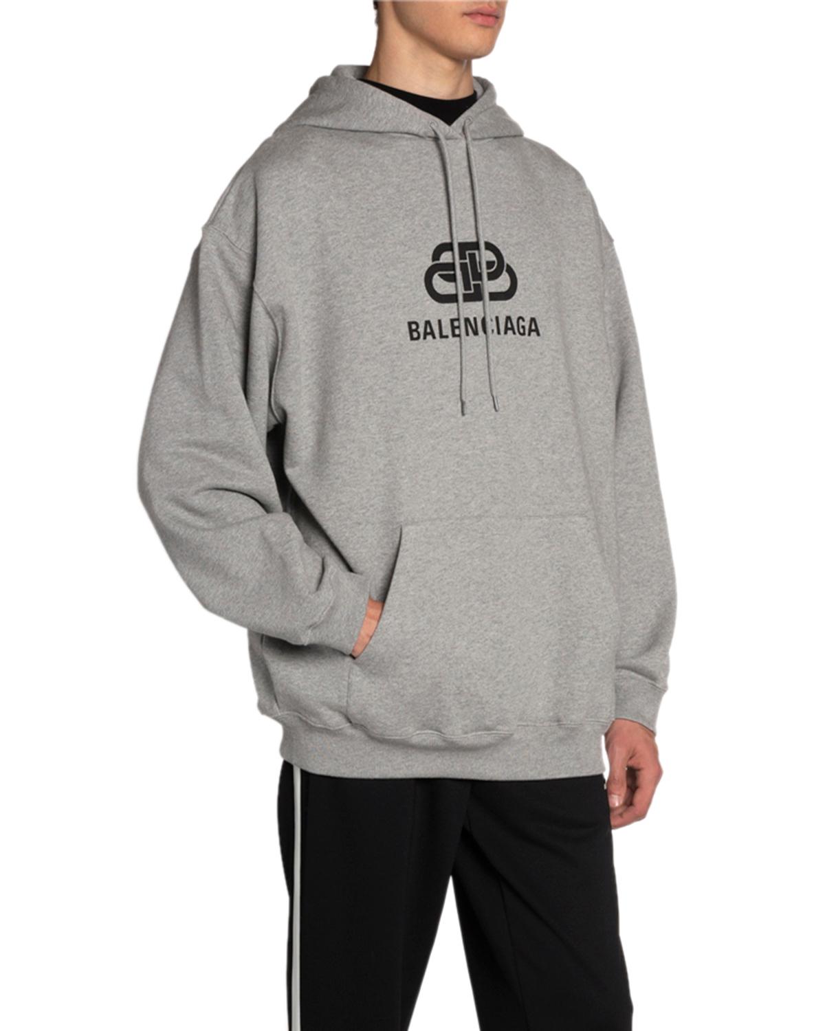 Balenciaga Men's BB Logo Hoodie Sweatshirt - Bergdorf Goodman