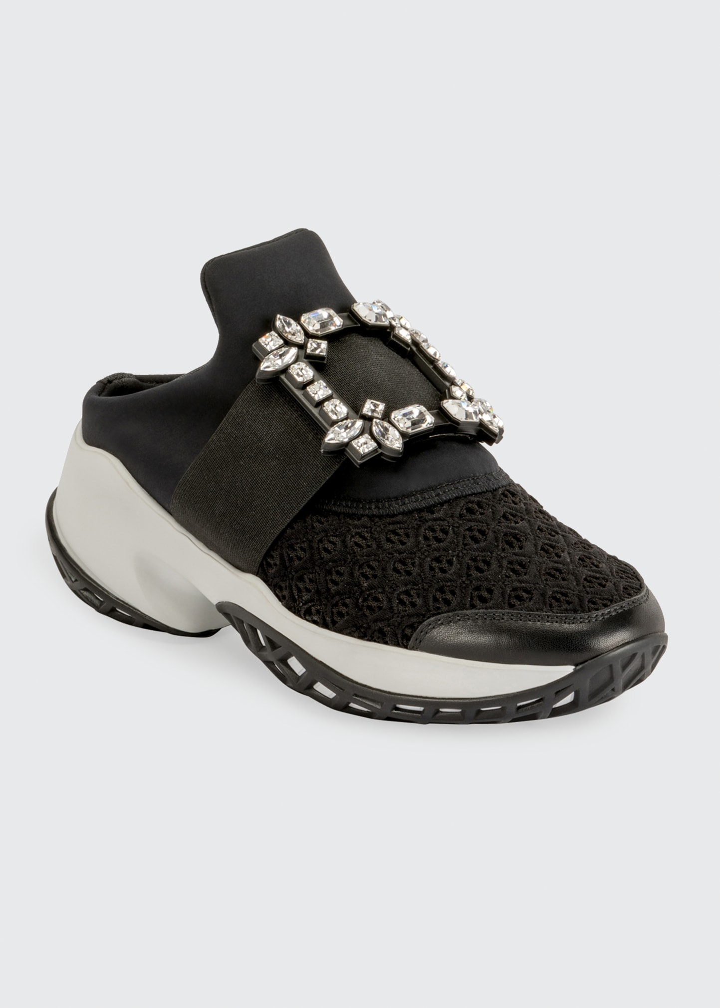 Roger Vivier Viv' Run Crystal-Buckle Mule Sneakers - Bergdorf Goodman