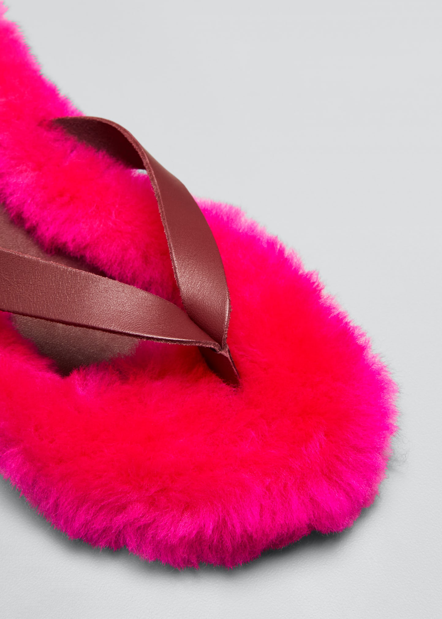 Fur thong sandals hotsell