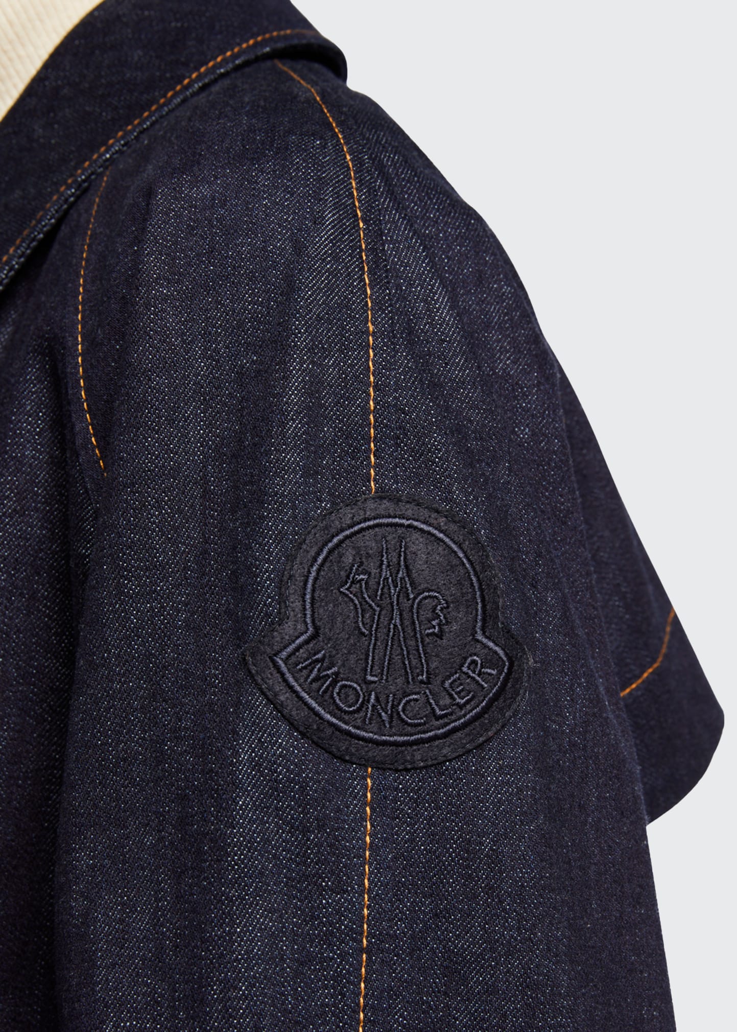 Moncler Pistache Long Denim Trench Coat - Bergdorf Goodman