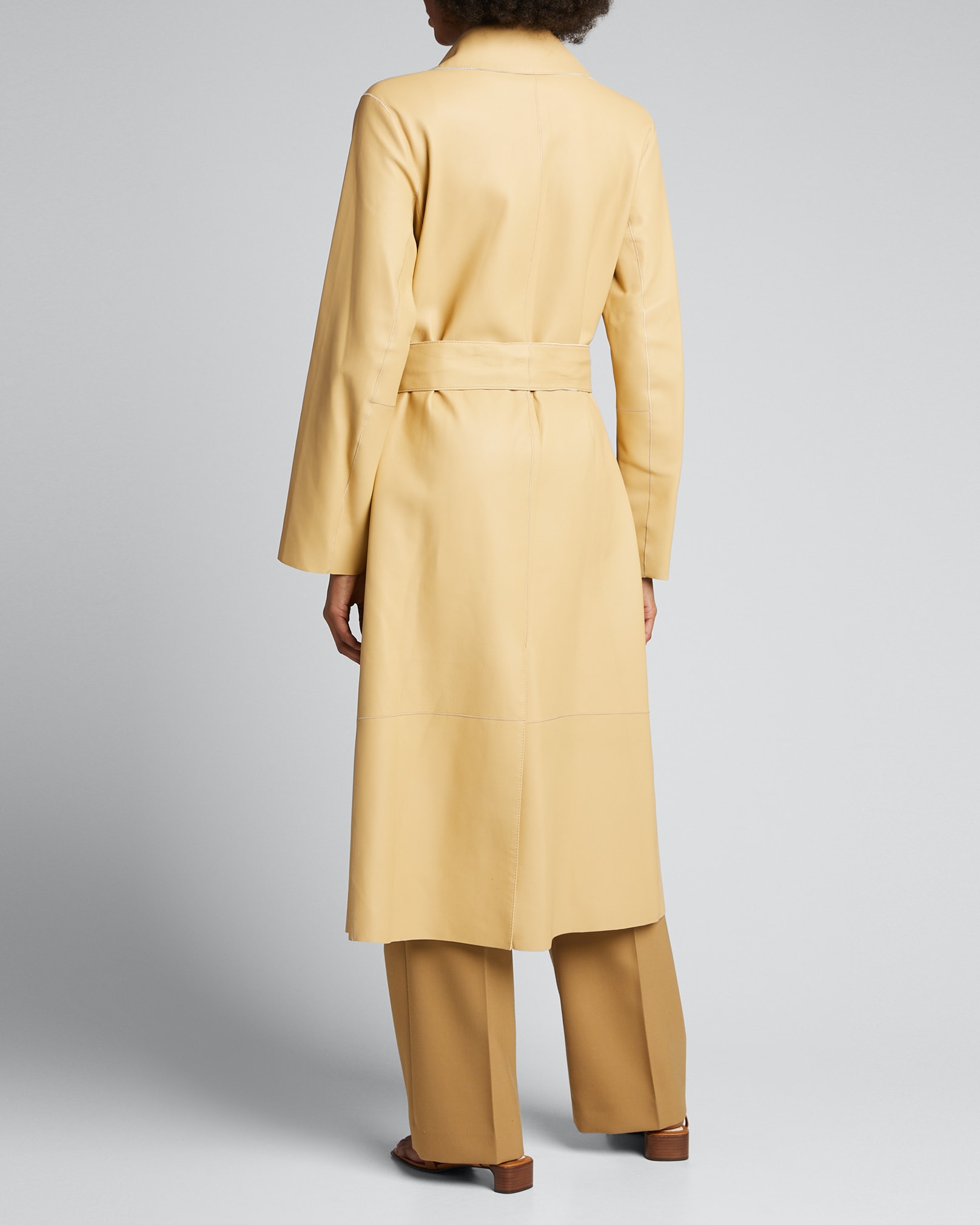 Vince double face leather trench top