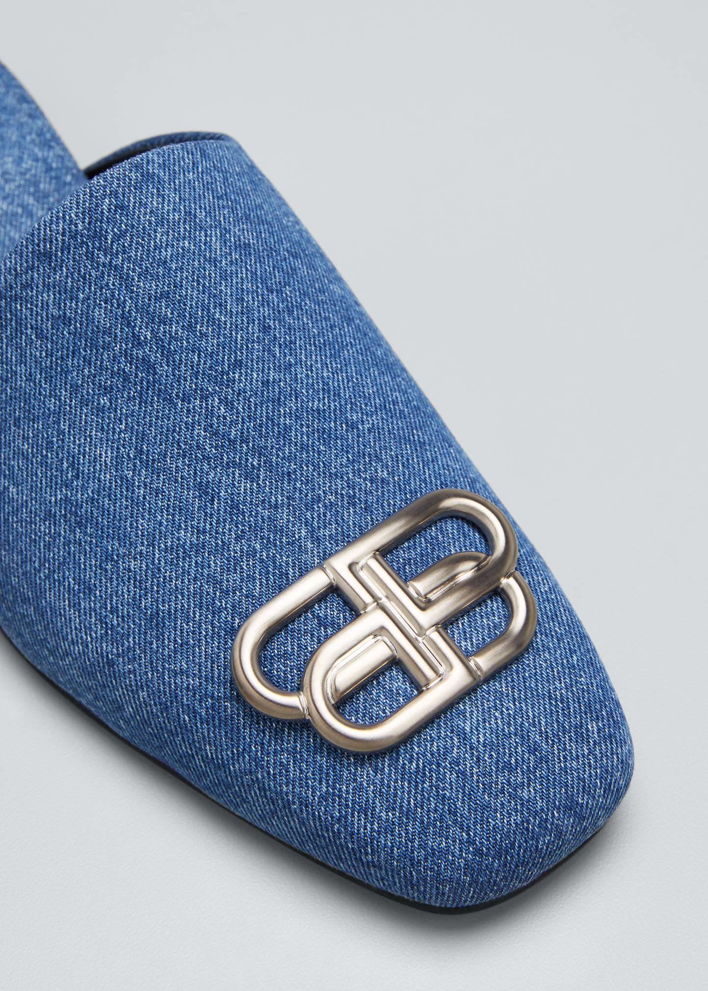 Balenciaga Men's Cosy BB Denim Mule Slippers - Bergdorf Goodman