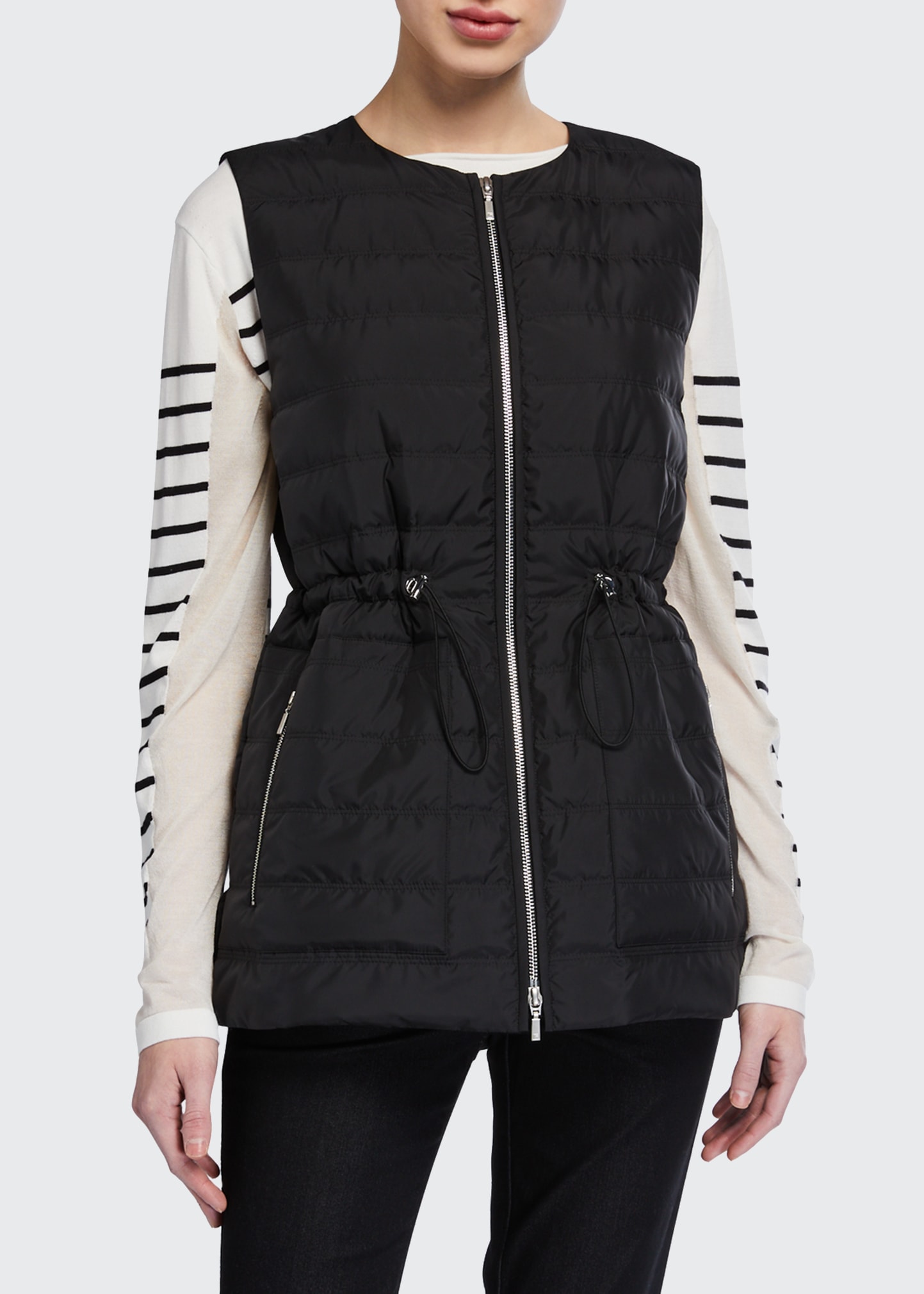 Lafayette 148 New York Dax Zip-Front Quilted Alpine Vest