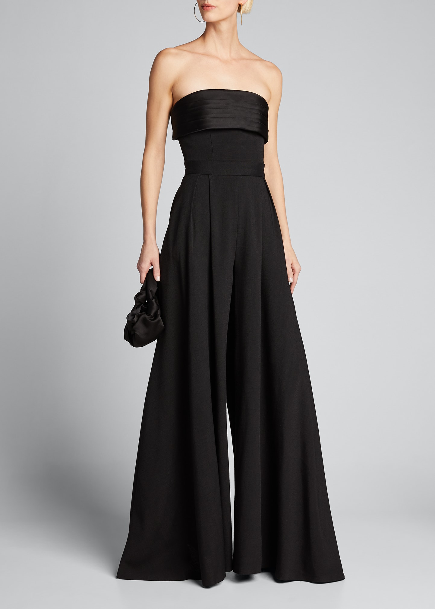 Brandon Maxwell Cummerbund-Neck Silk Jumpsuit - Bergdorf Goodman