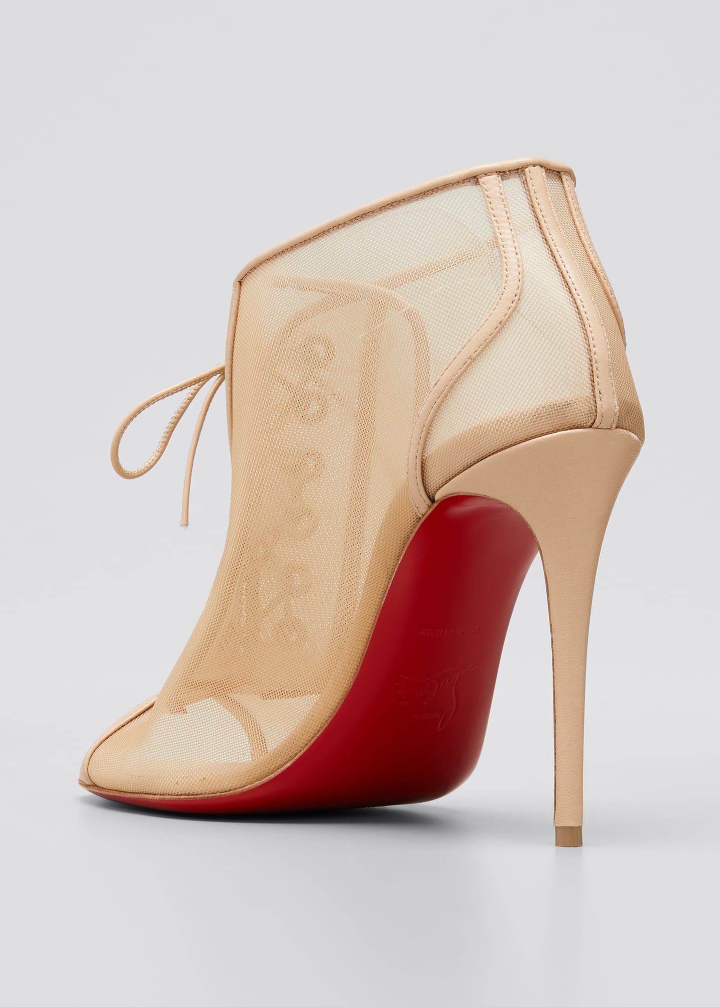 Christian Louboutin Open Ondessa Mesh Napa Red Sole Booties