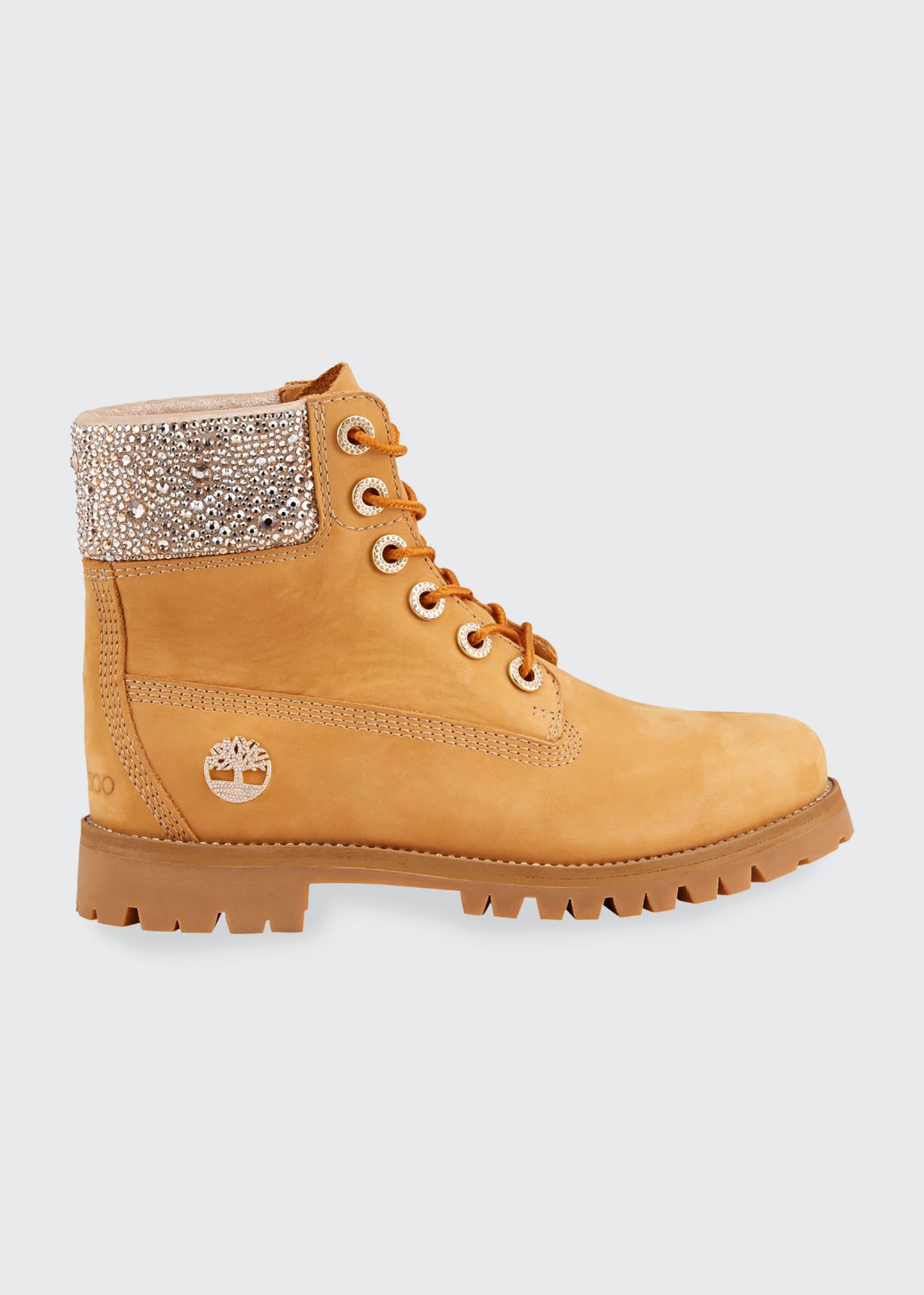 Jimmy Choo x Timberland Crystal Nubuck Hiker Boots - Bergdorf Goodman
