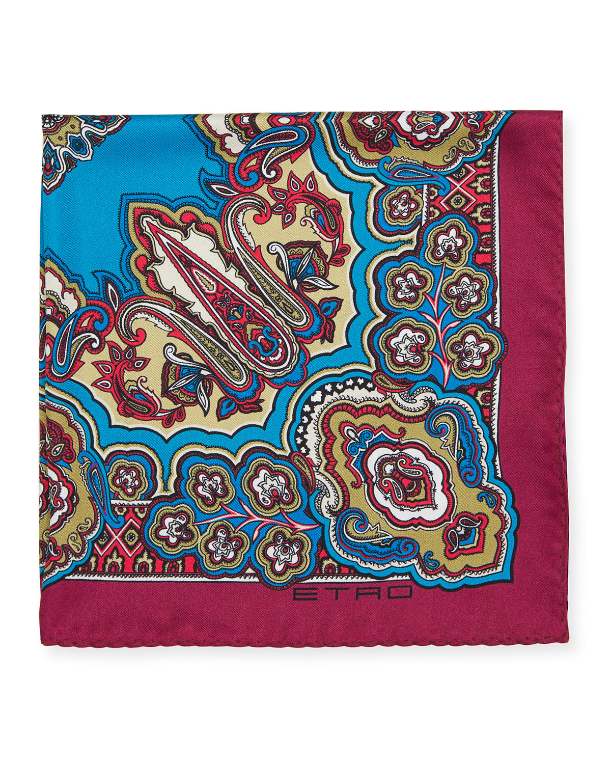 Etro Men's Paisley Silk Pocket Square
