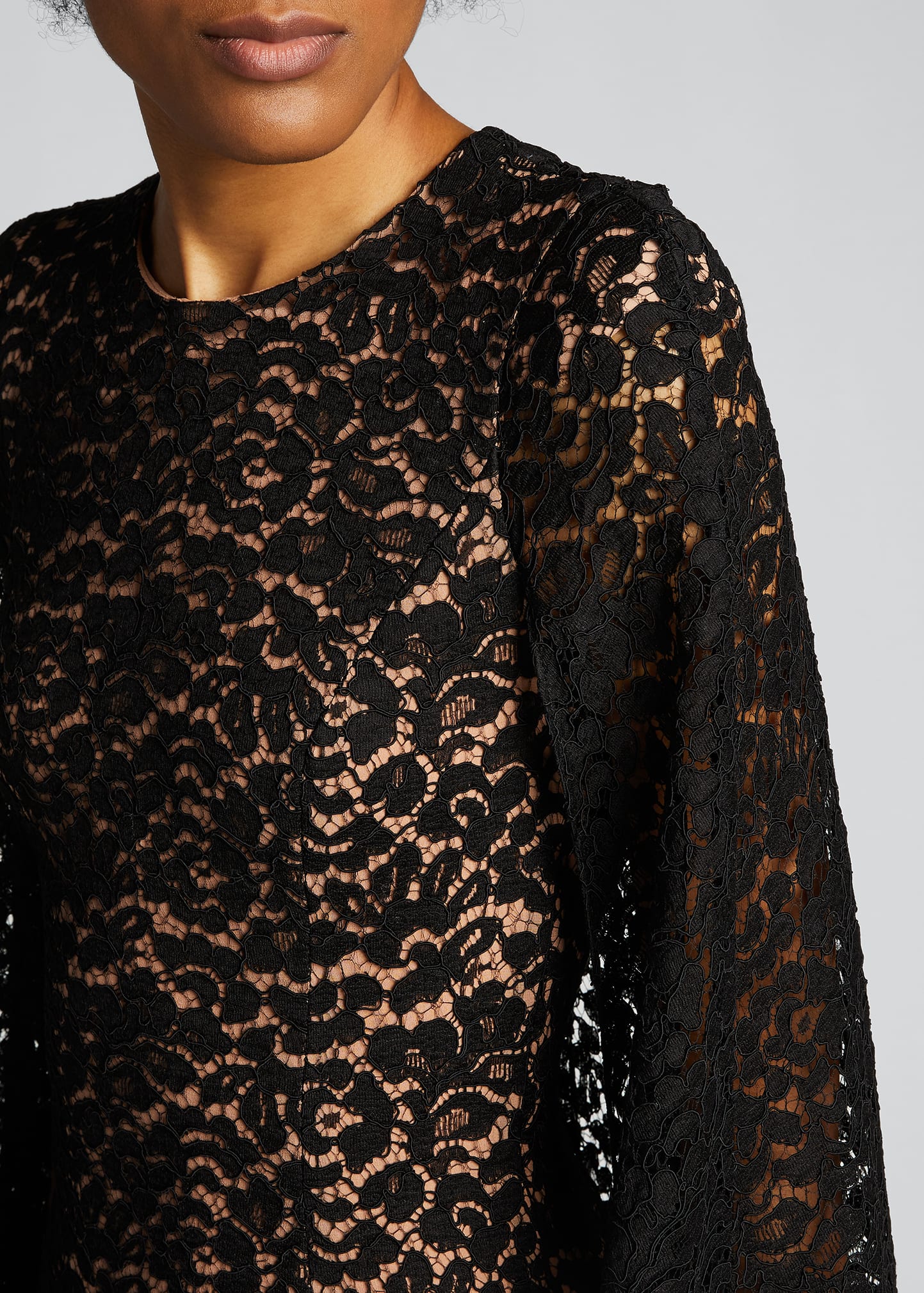Michael Kors Collection Floral Lace Cape Dress - Bergdorf Goodman