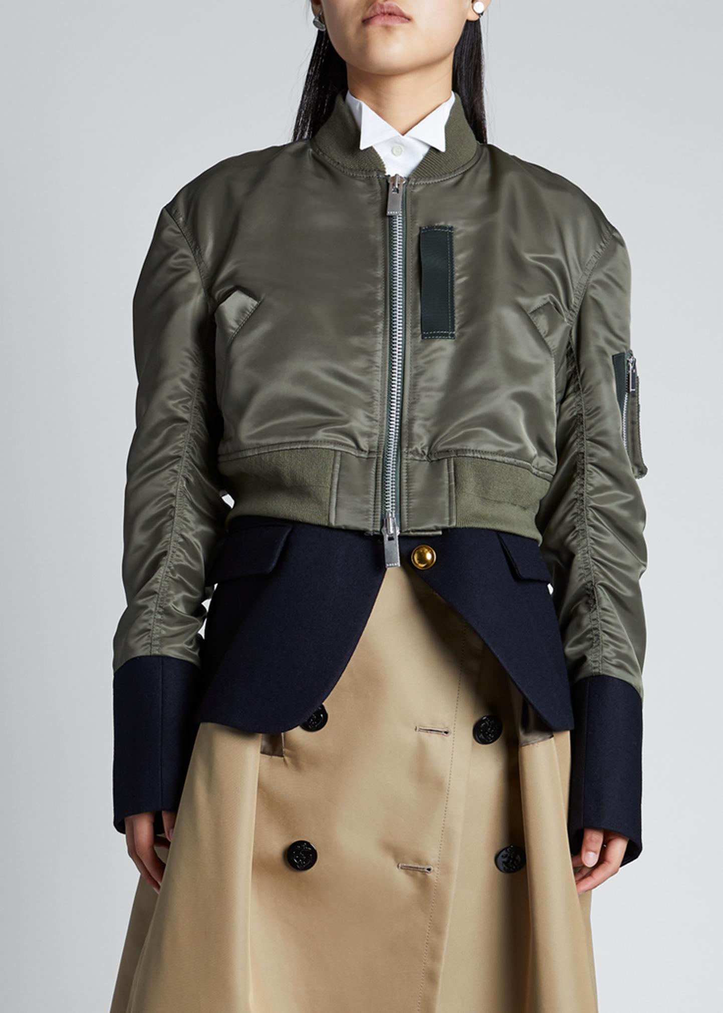 SACAI Layered Bomber Combo Trench Jacket - Bergdorf Goodman