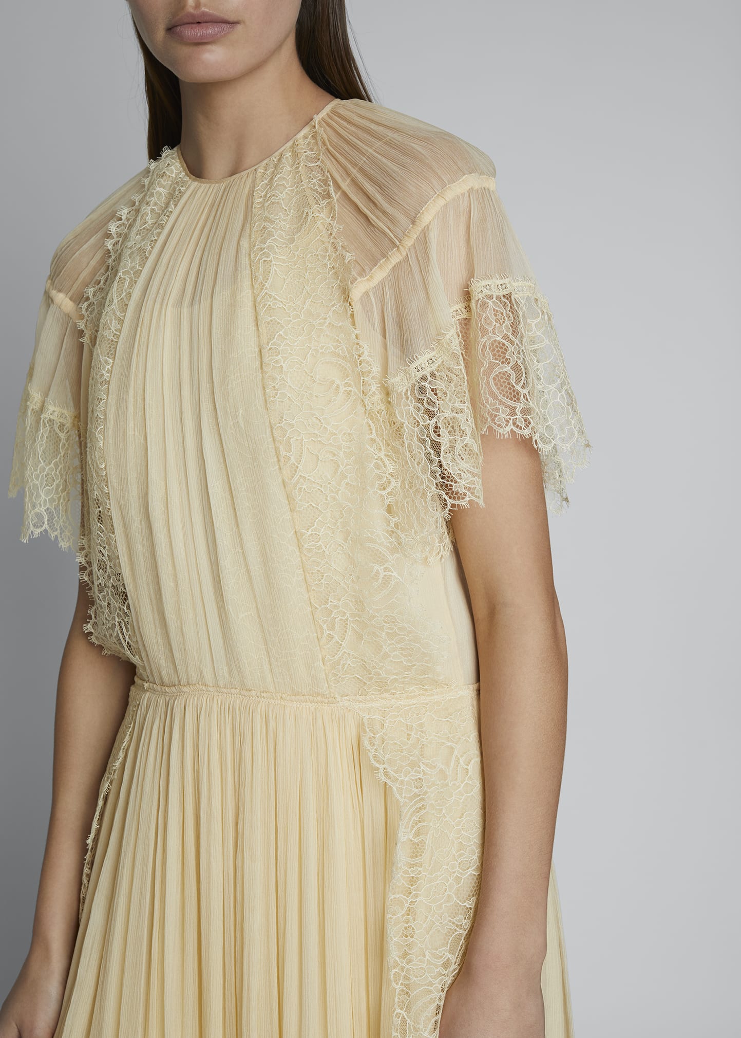 Chloe Lace-Detailed Chiffon Dress - Bergdorf Goodman