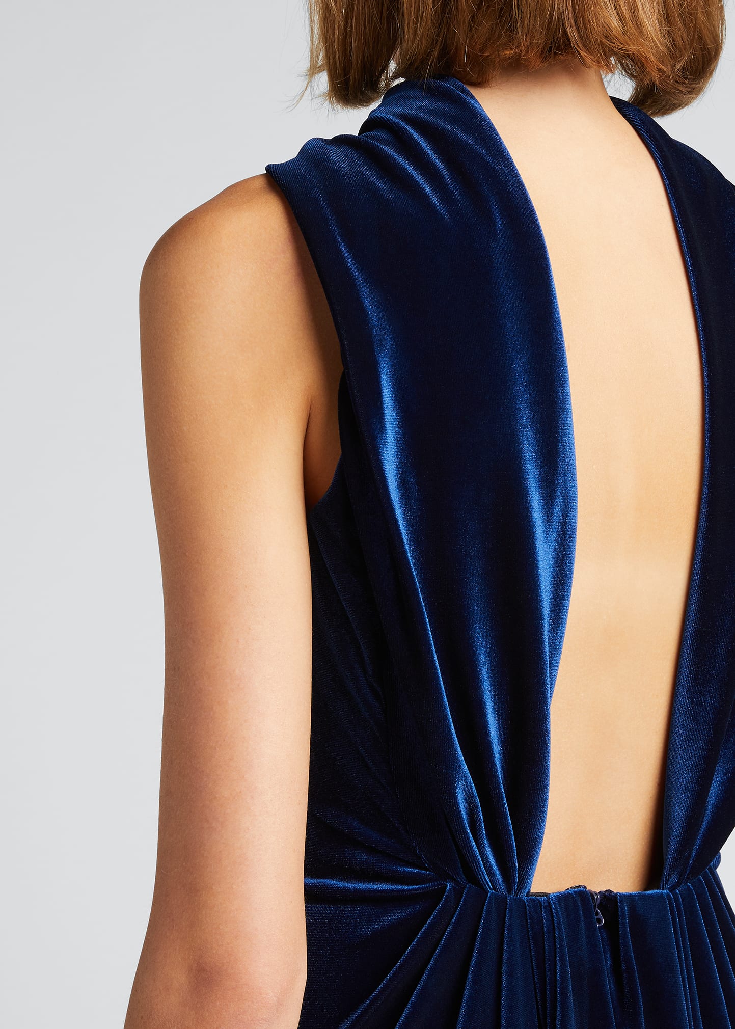 slim fit dress slacks Velvet Fitted One Shoulder Slit Gown by Jovani 36878 14 / Royal main image 0
