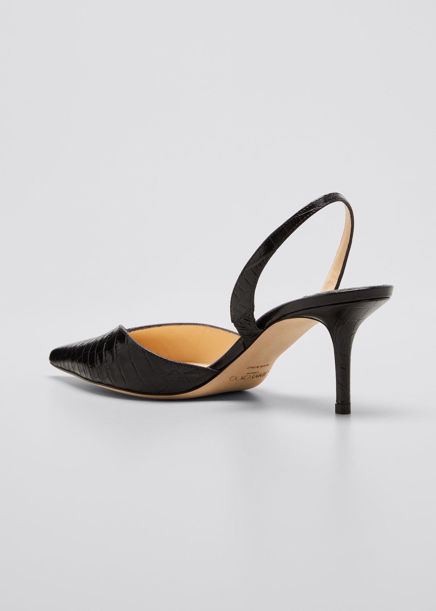 Jimmy Choo 65mm Thandi Mock-Croc Slingback Pumps - Bergdorf Goodman