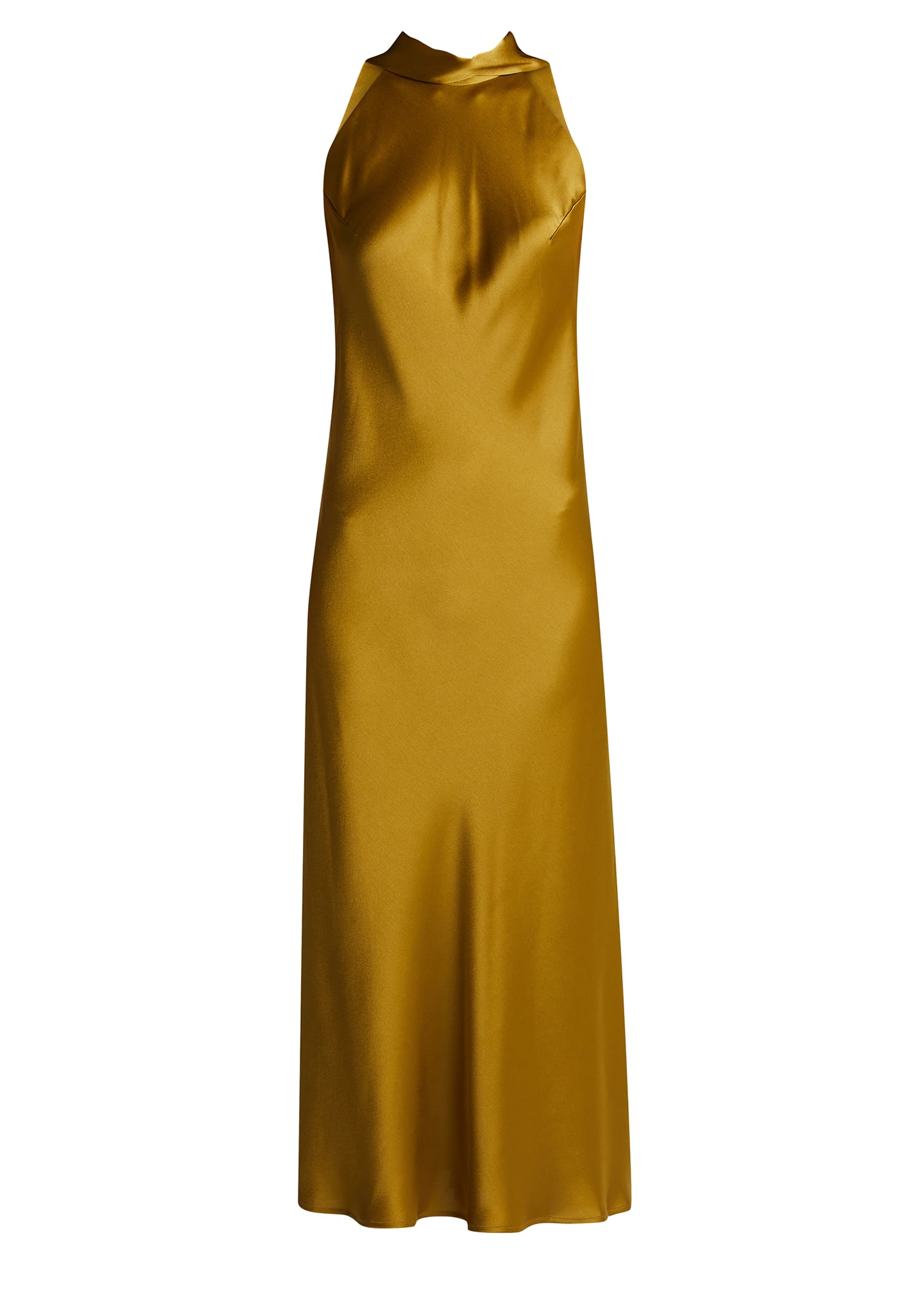 Galvan Sienna Satin Tie-Neck Midi Dress - Bergdorf Goodman
