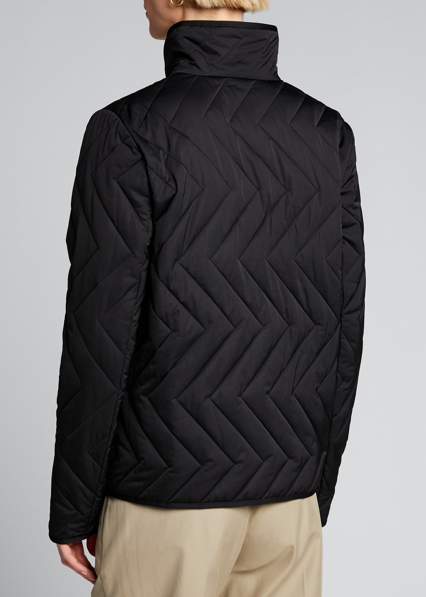 Chevron Quilted Zip Jacket