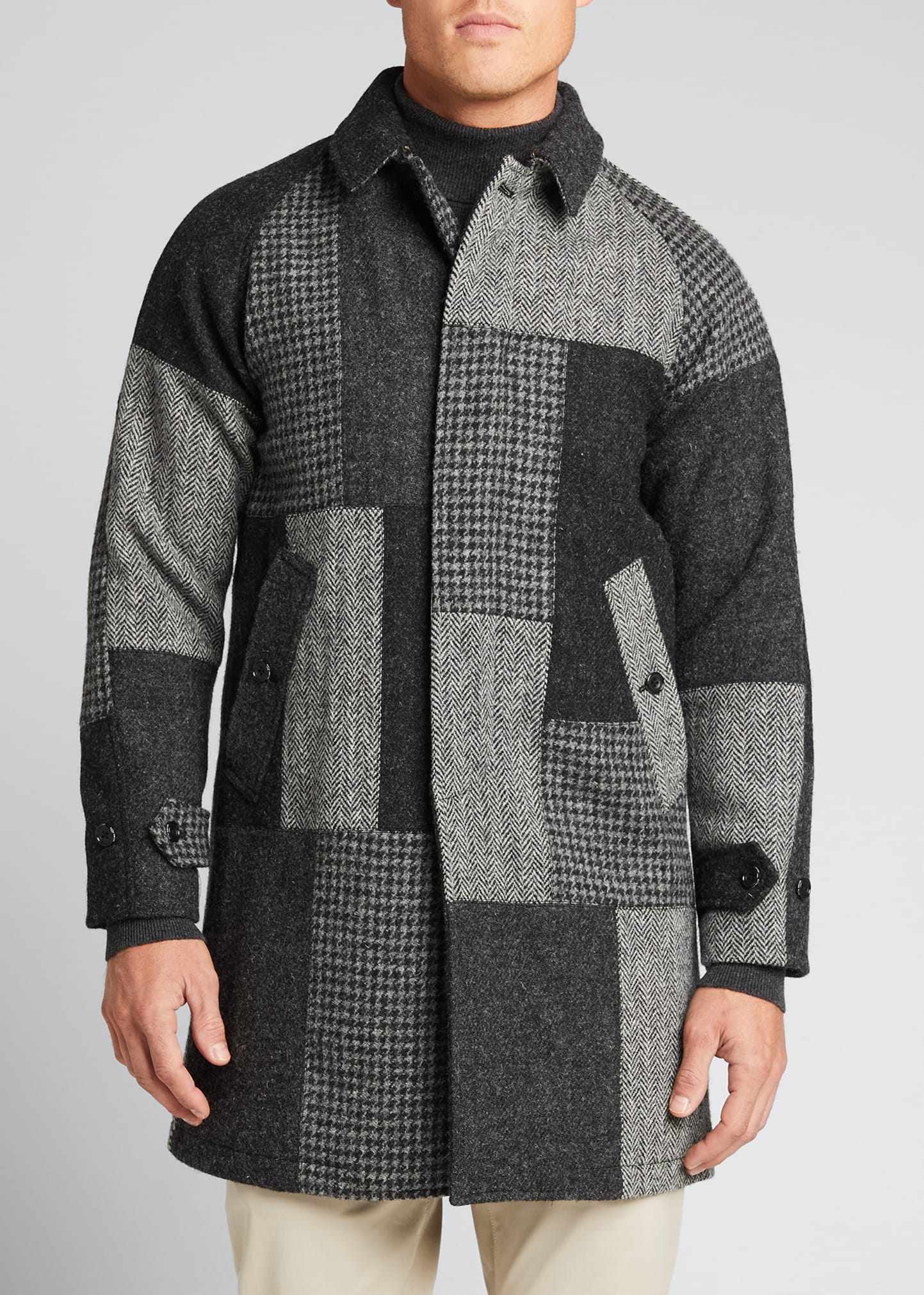Beams Plus Men's Harris Patchwork Wool Tweed Overcoat - Bergdorf