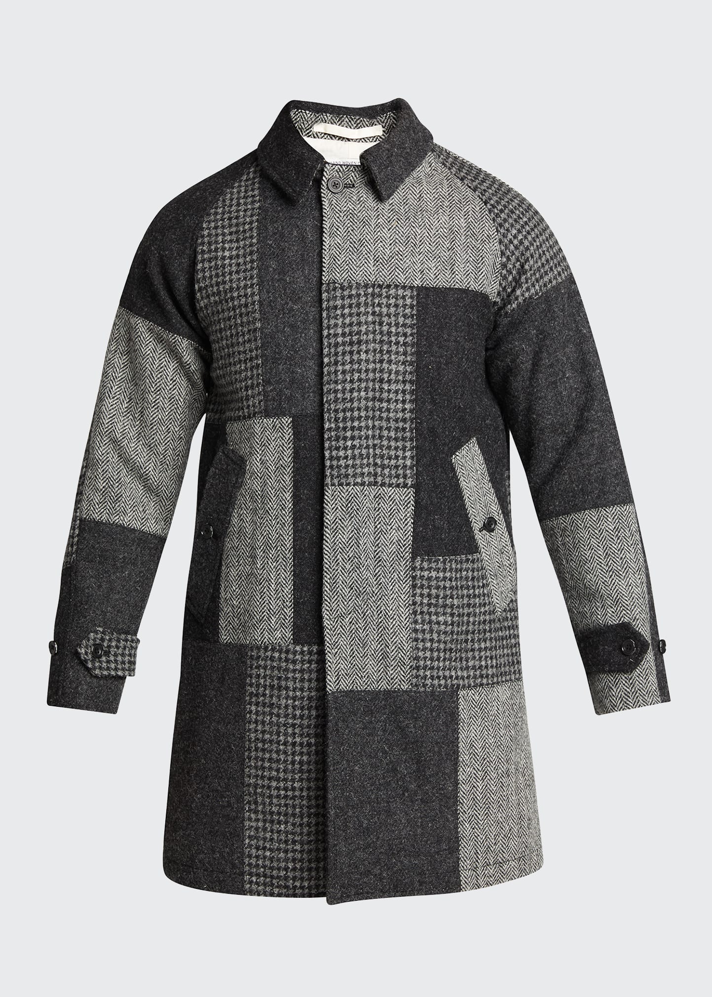 BEAMS×Harris Tweed レザースタジャン　ブラック　グレー L BEAMS×Harris Tweed レザースタジャン ブラック グレー L BEAMS×Harris