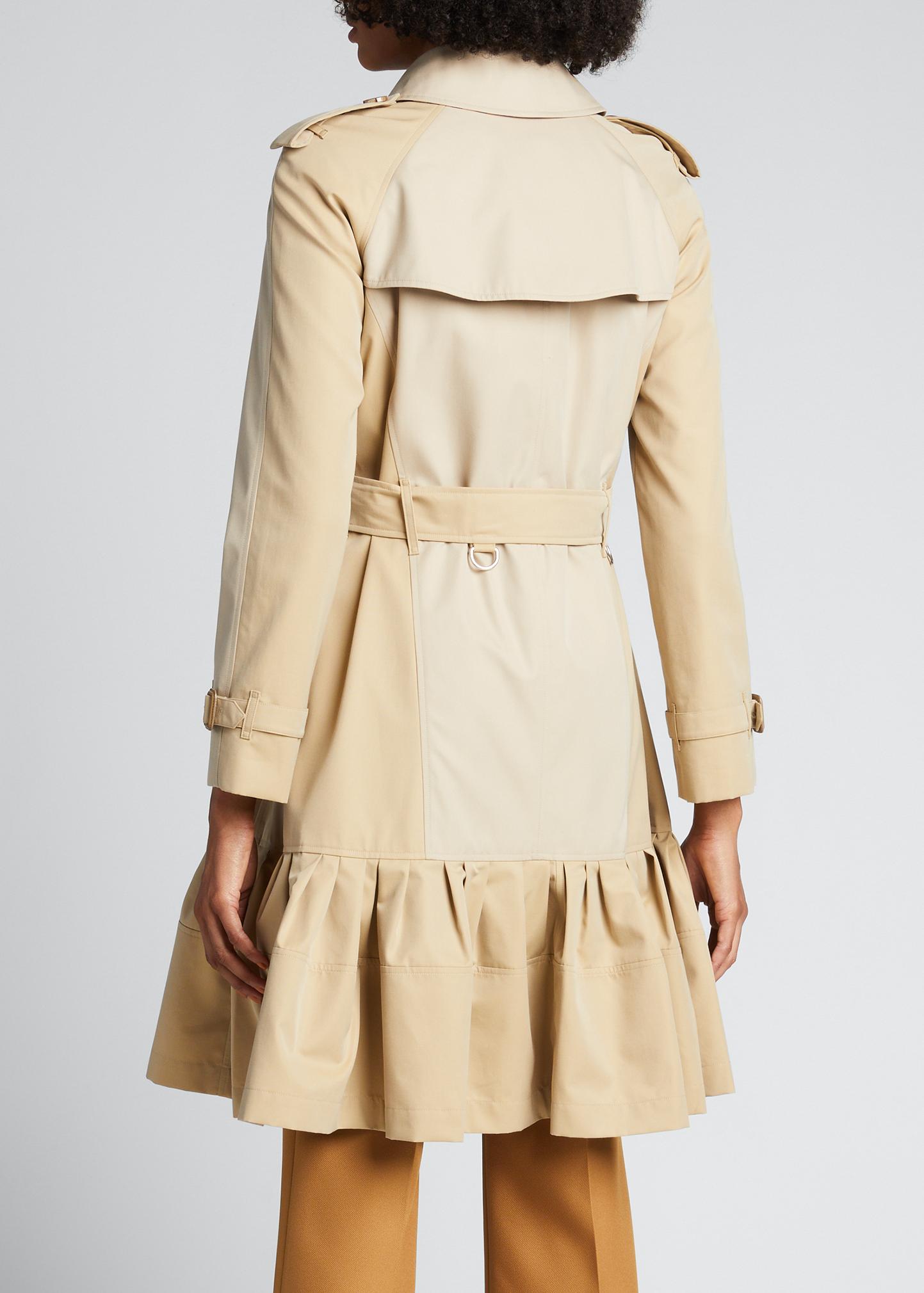 Burberry Clayhall Ruffled Gabardine Trench Coat - Bergdorf Goodman