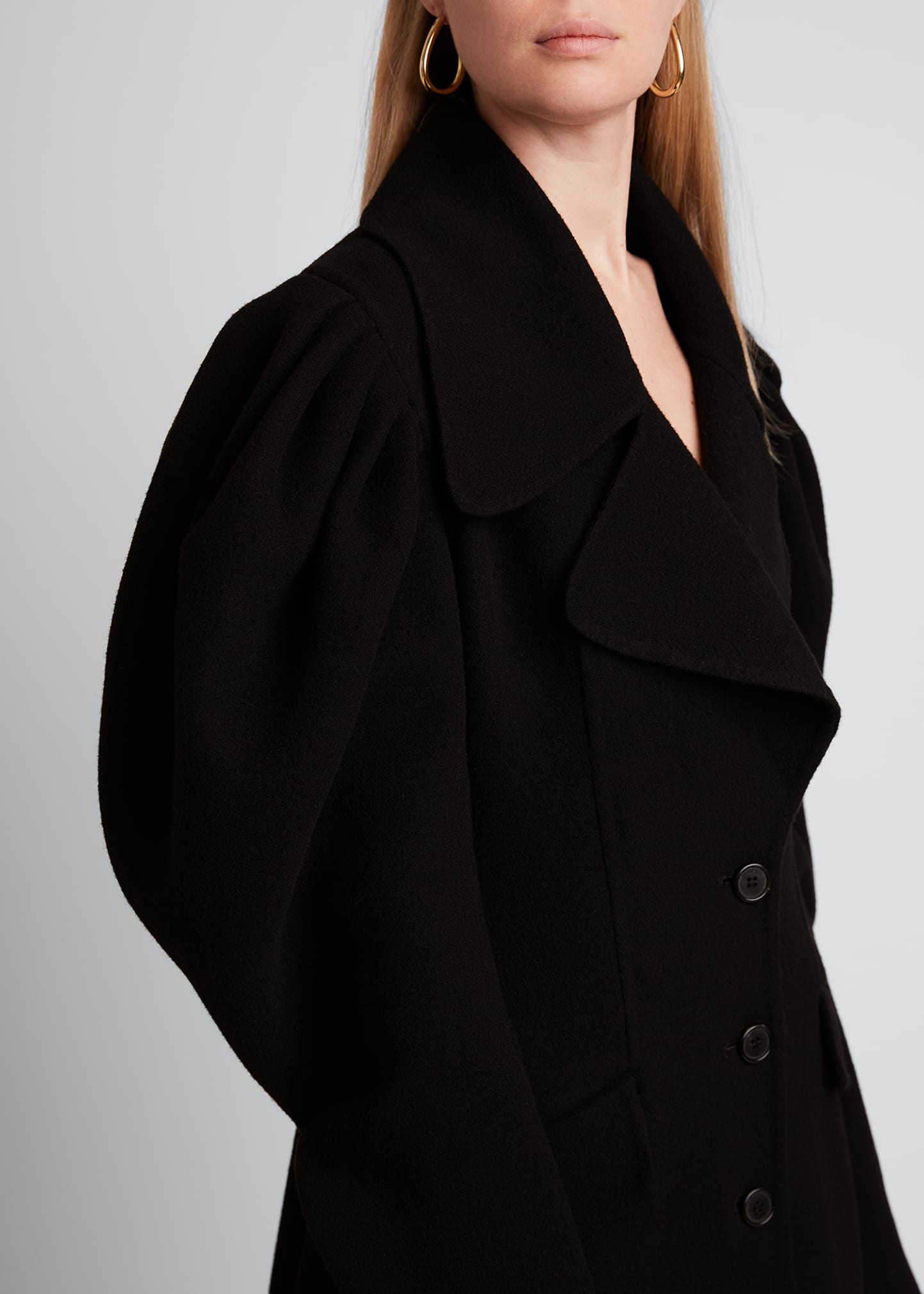 JW Anderson Wool Puff-Sleeve Coat - Bergdorf Goodman