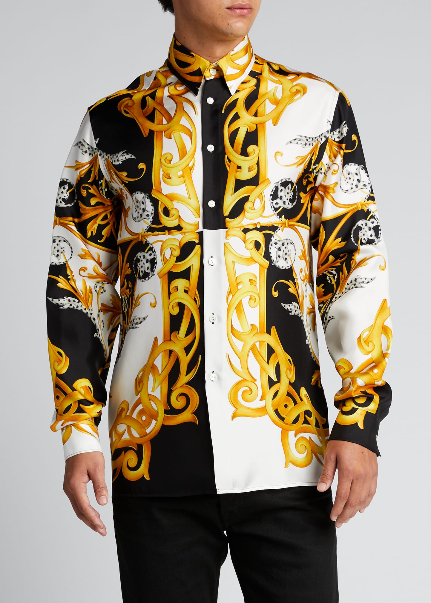 versace dress shirt men's Versace Silk Shirt