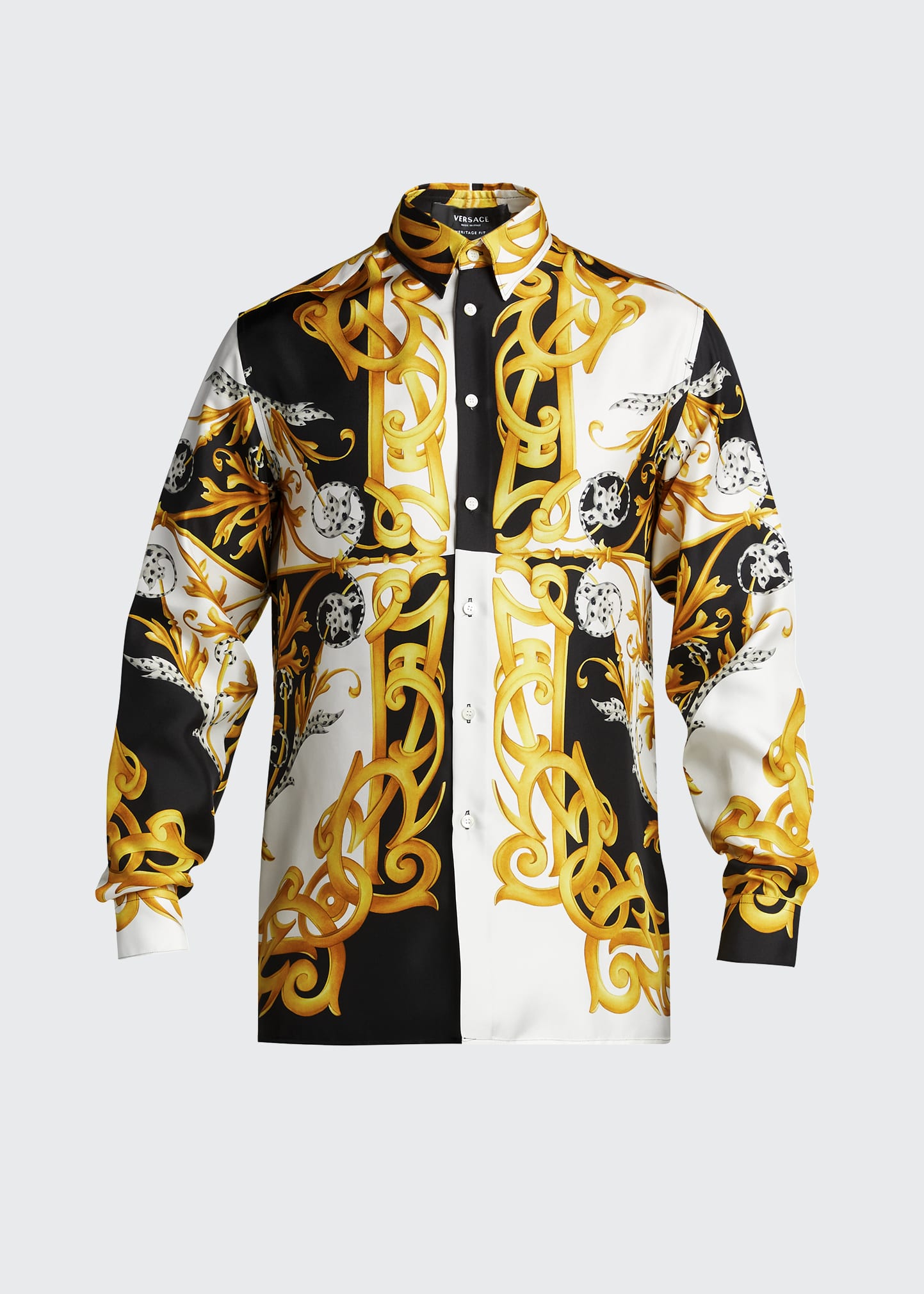 Versace Men's Baroque Silk Sport Shirt - Bergdorf Goodman