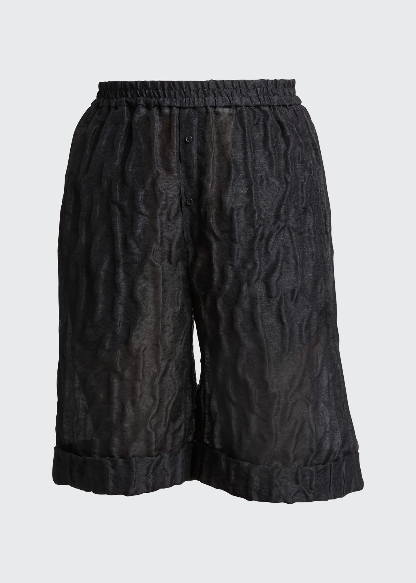 Cecilie Bahnsen High-Waist Linen-Blend Boyfriend Shorts - Bergdorf