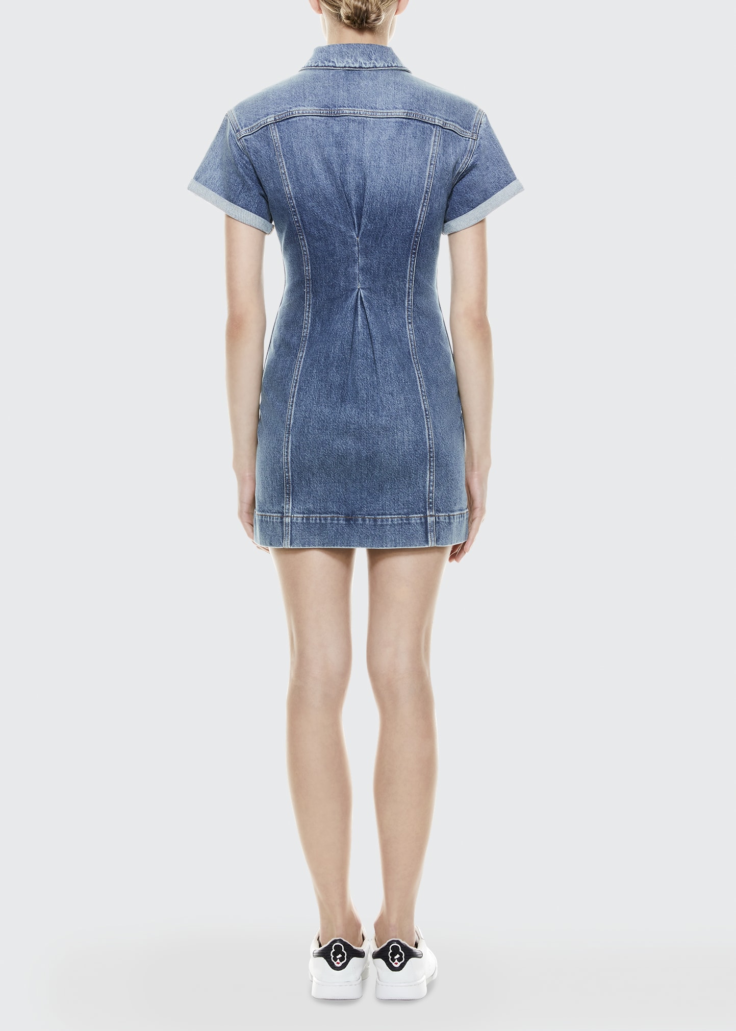 alice and olivia miranda denim mini dress Alice + Olivia Miranda Denim Mini Dress In Vintage Blue - 70% Off