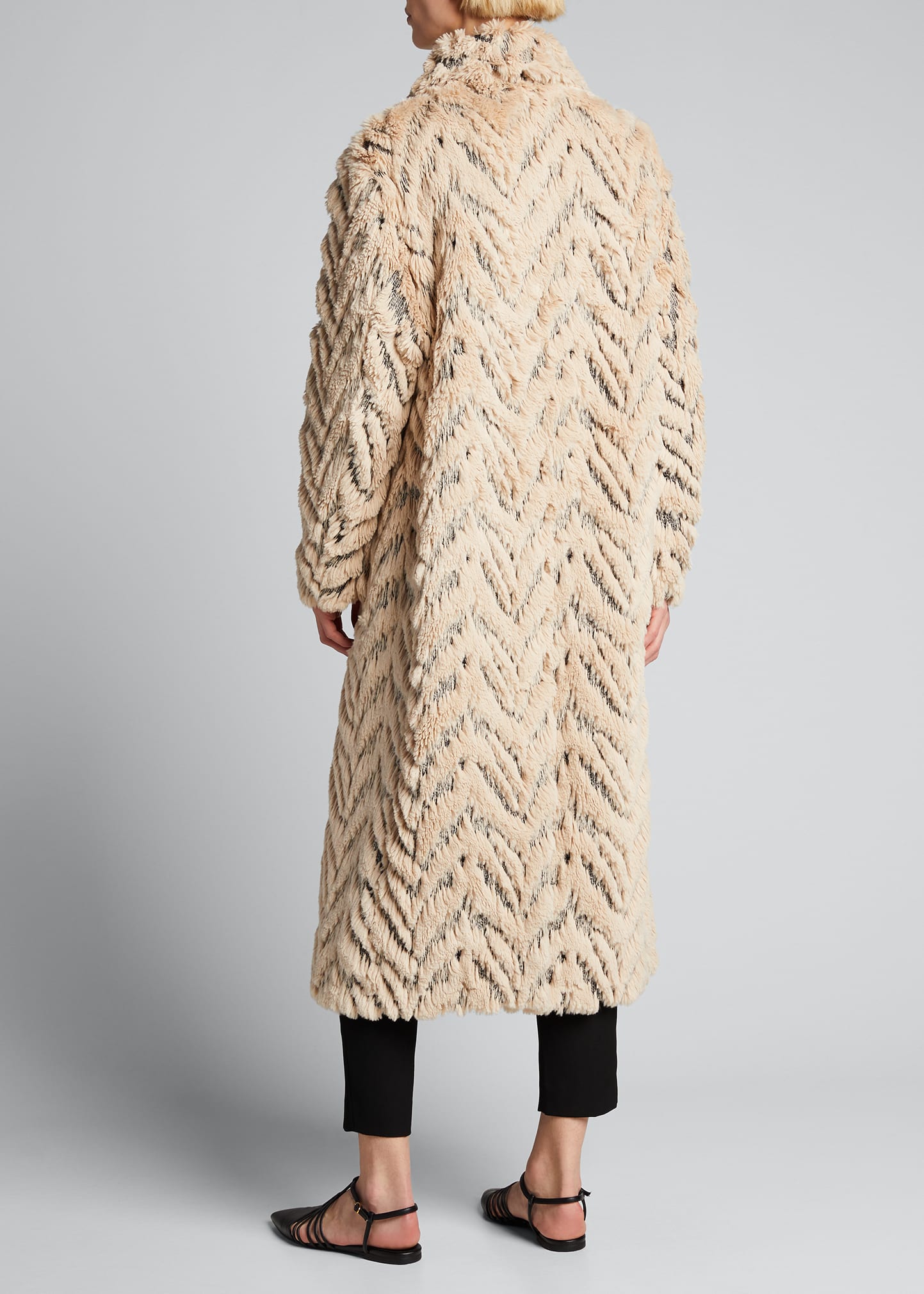 Stella McCartney Chevron Double-Breasted Faux-Fur Coat - Bergdorf