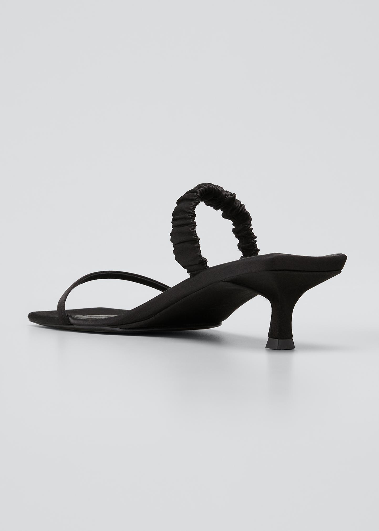 Khaite Georgia Kitten-Heel Satin Slide Sandals - Bergdorf Goodman