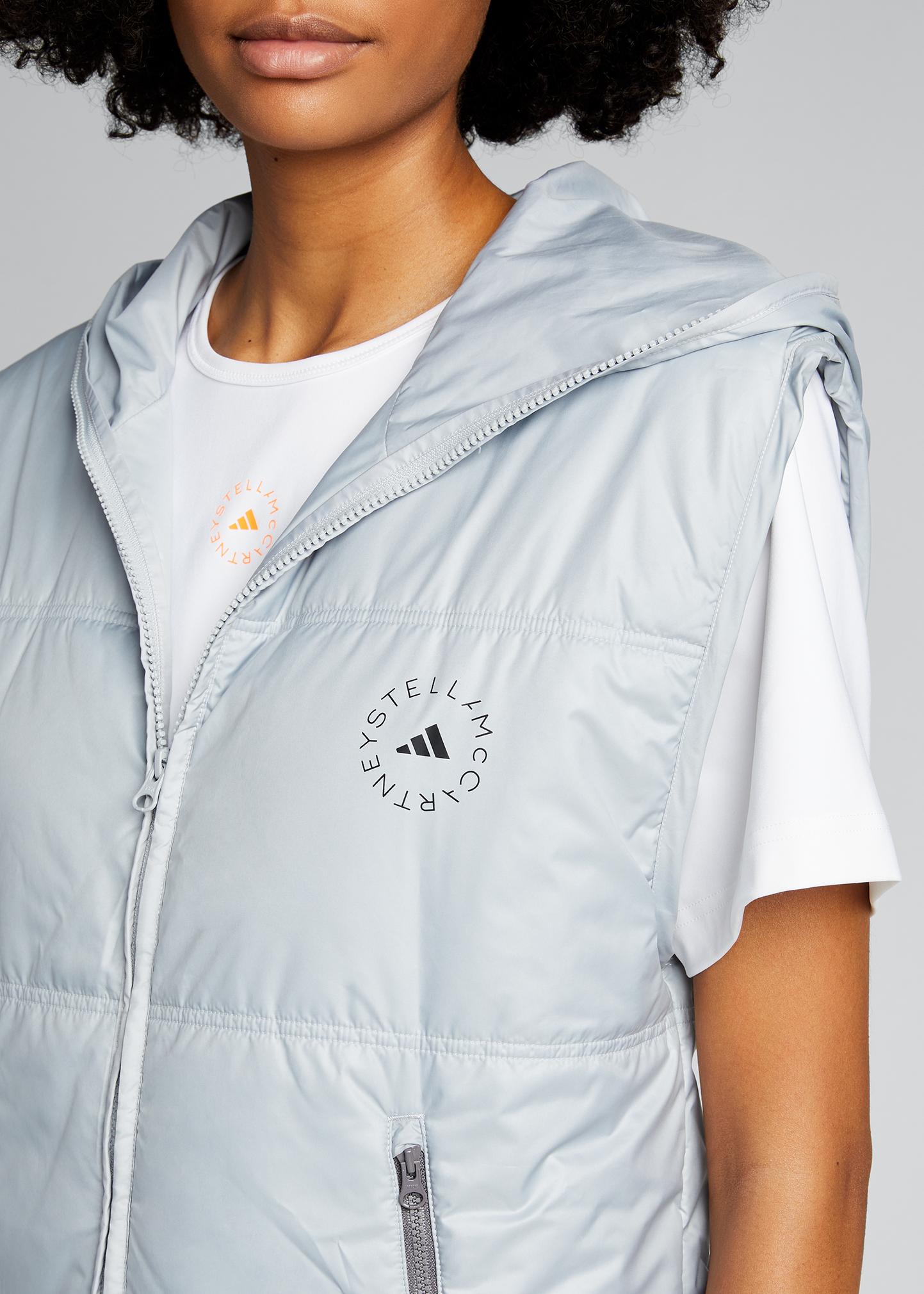 adidas by Stella McCartney Hooded Metallic Quilted Puffer Jacket 