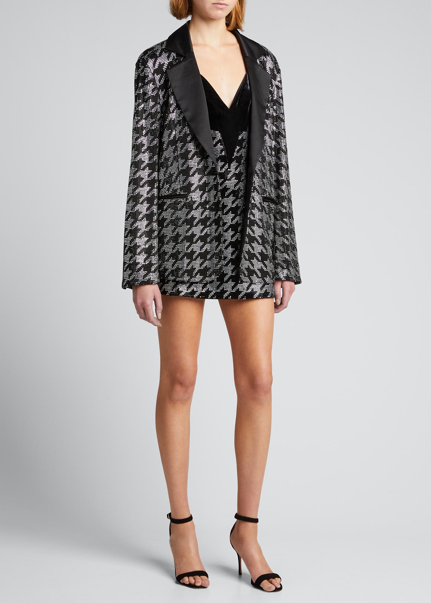 Retrofête Ivy Sequin Houndstooth Blazer - Bergdorf Goodman