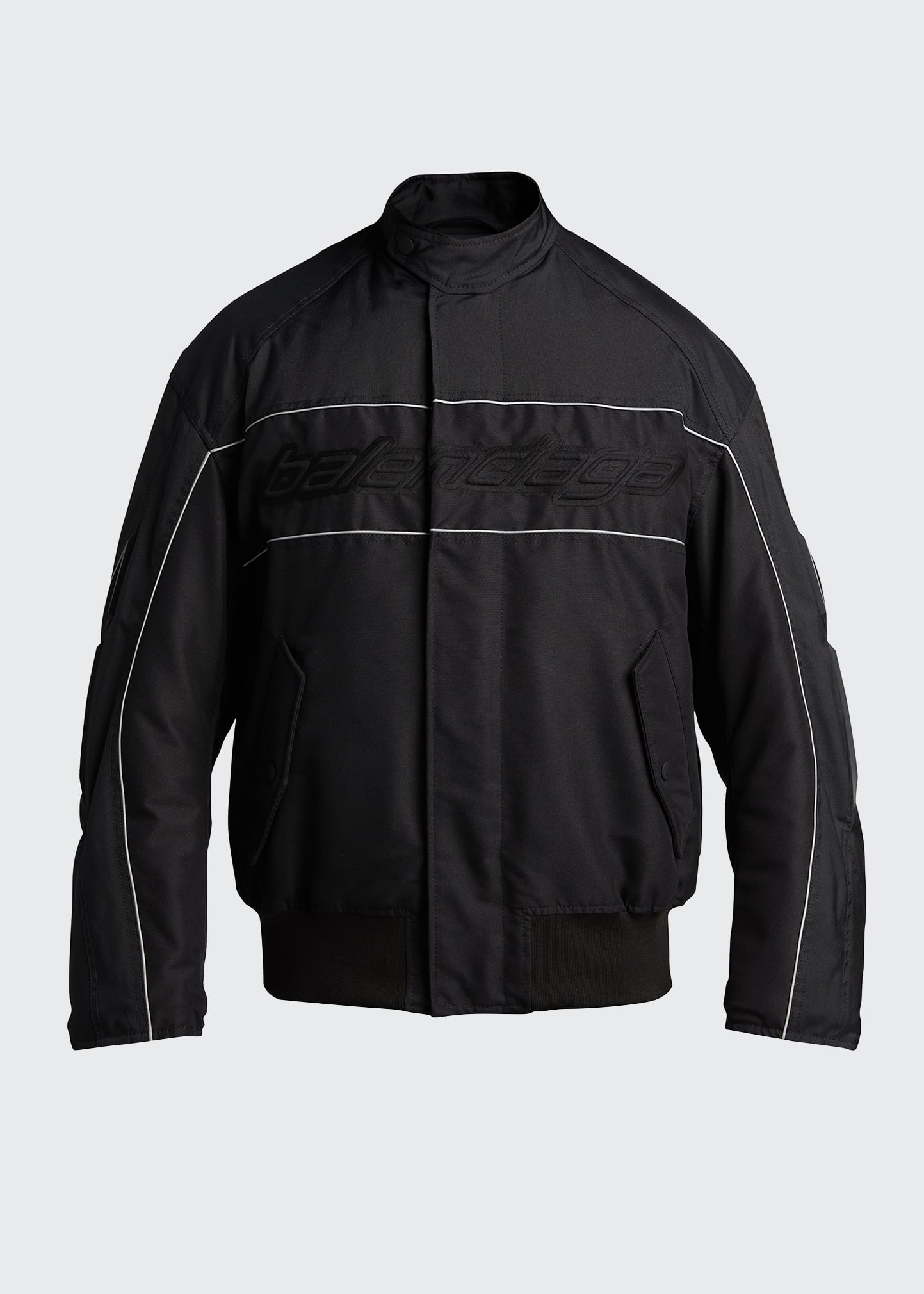Balenciaga Men's Logo Zip-Front Racing Jacket - Bergdorf Goodman