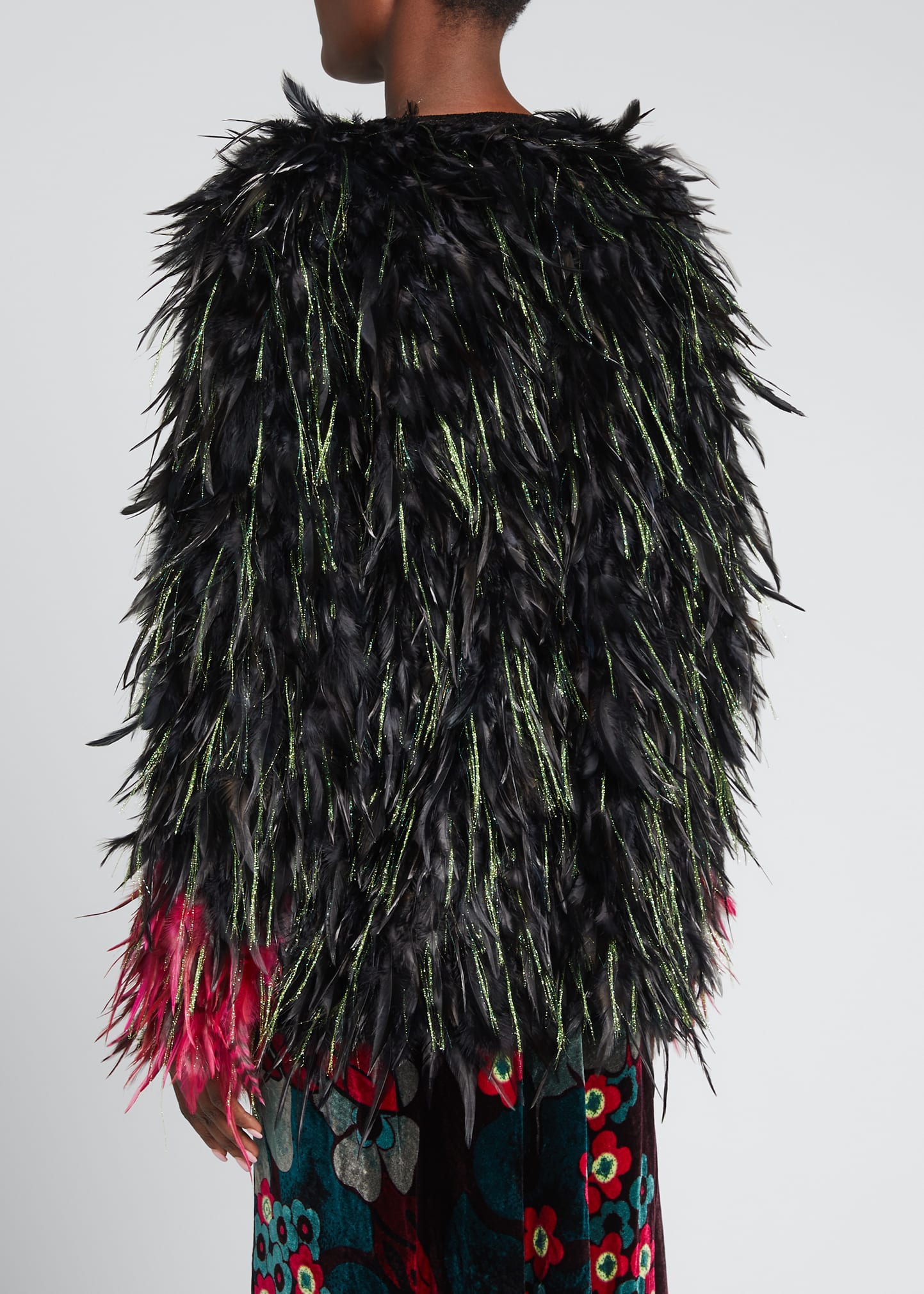 Dries Van Noten Bicolor Feather Jacket - Bergdorf Goodman